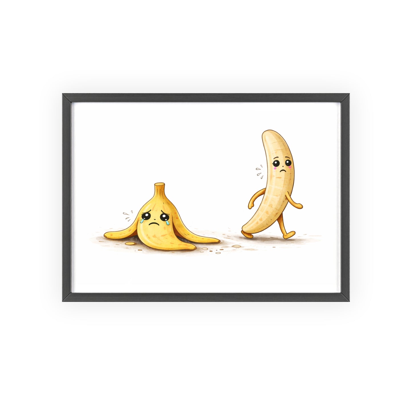 Banana Print Poster (Framed) — Quirky Kawaii Fruit Wall Art
