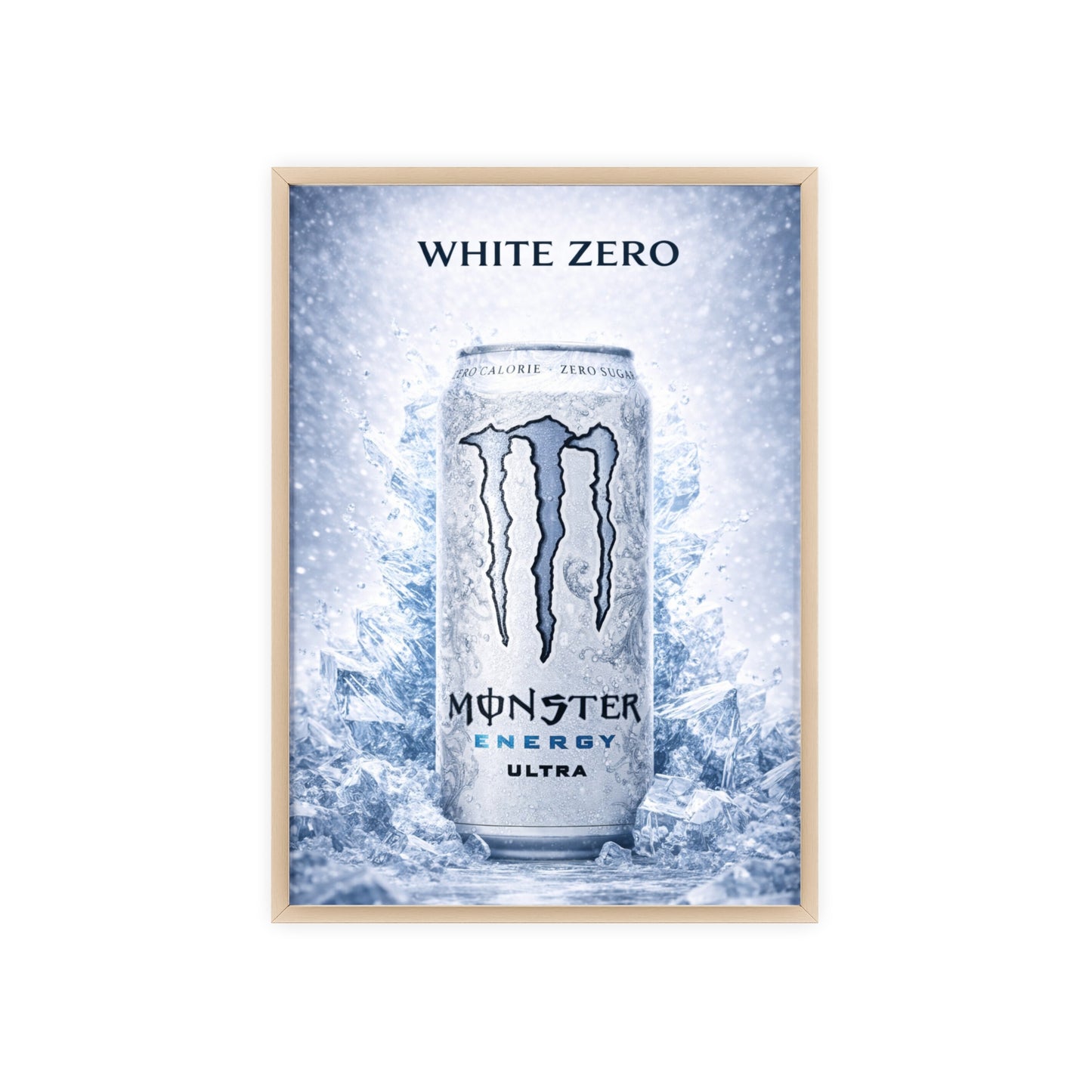 MONSTER White Energy Drink Poster Framed —  Wall Art