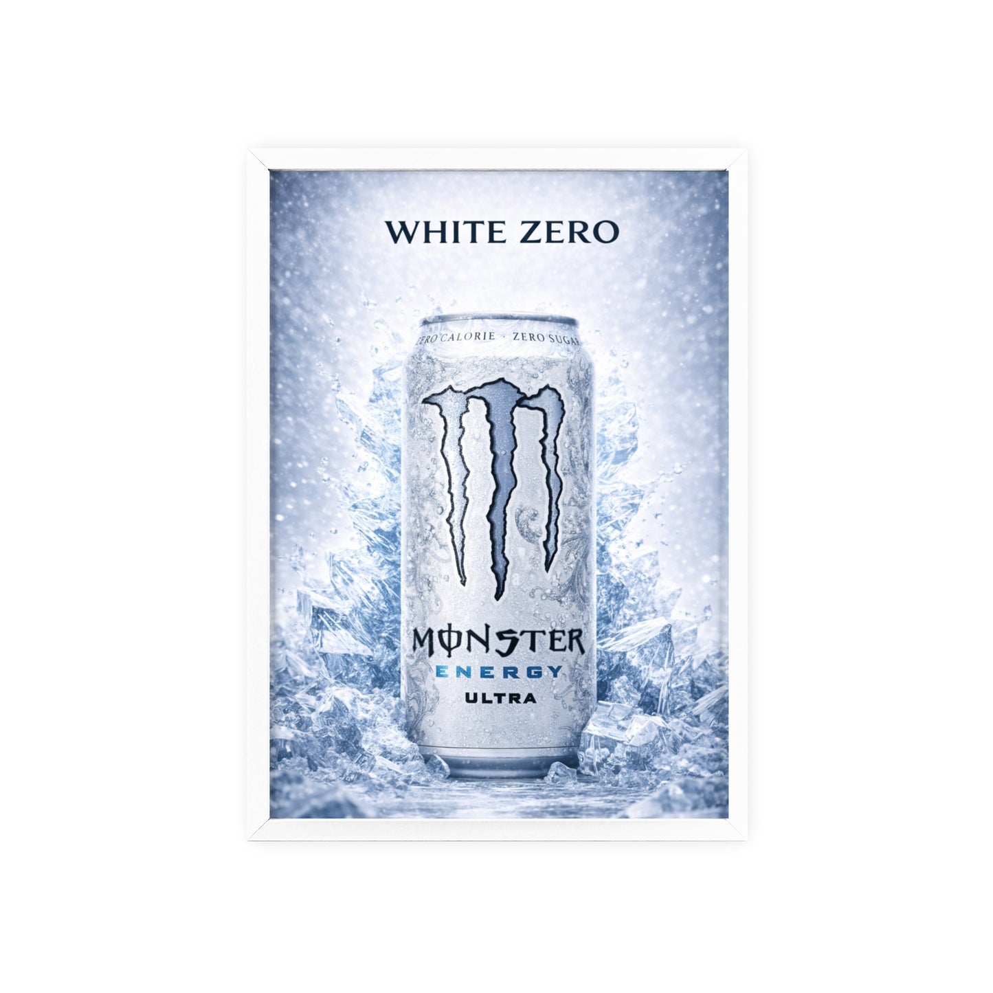 MONSTER White Energy Drink Poster Framed —  Wall Art