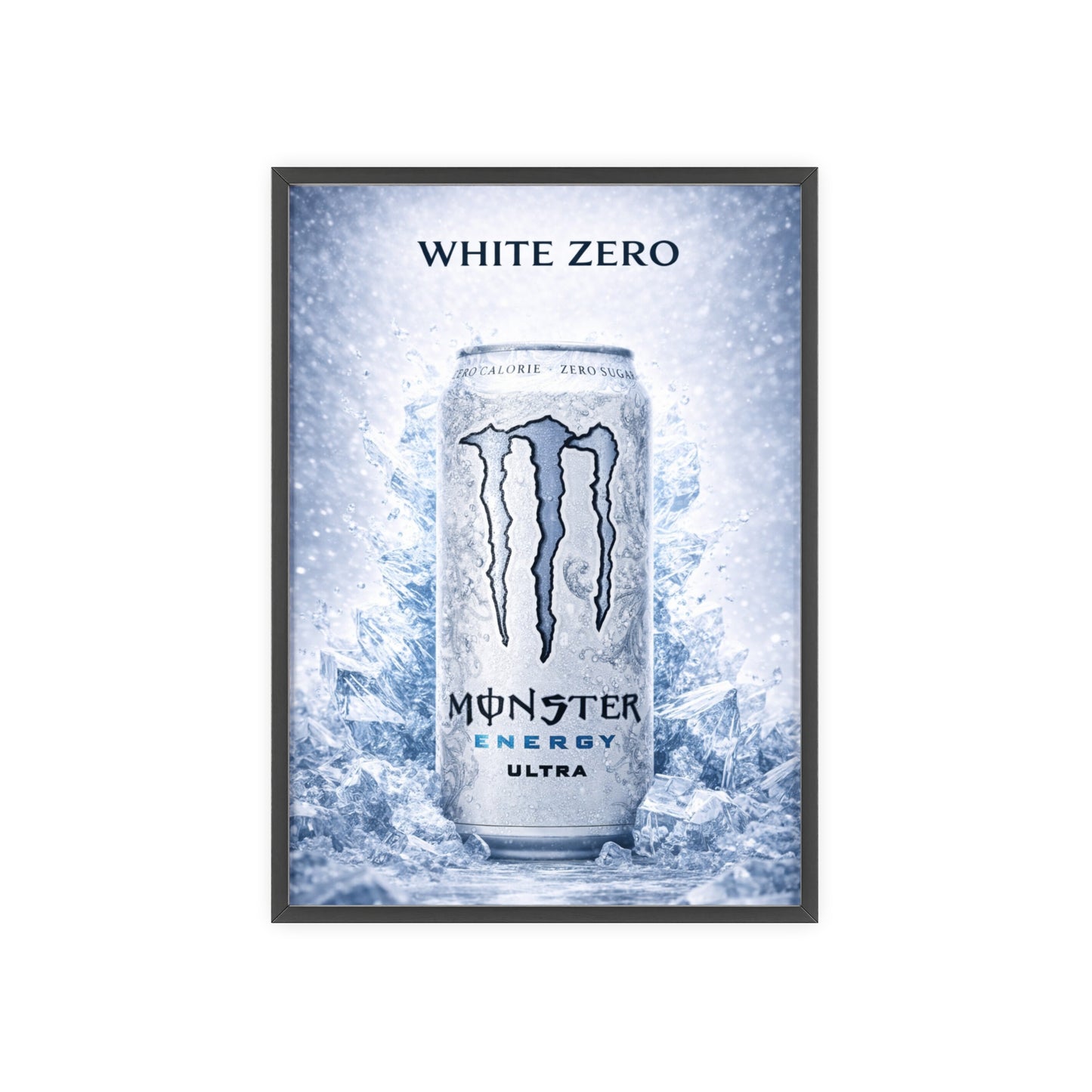 MONSTER White Energy Drink Poster Framed —  Wall Art