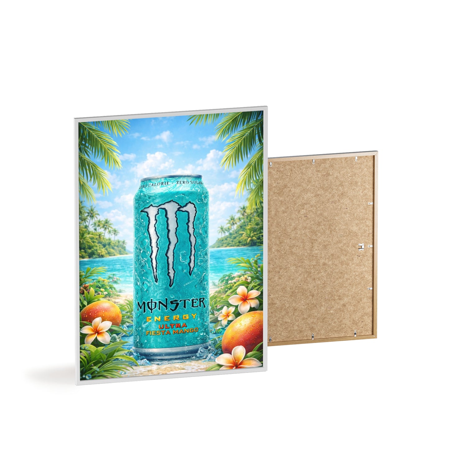 MONSTER Mango Energy Drink Poster Framed — Wall Art