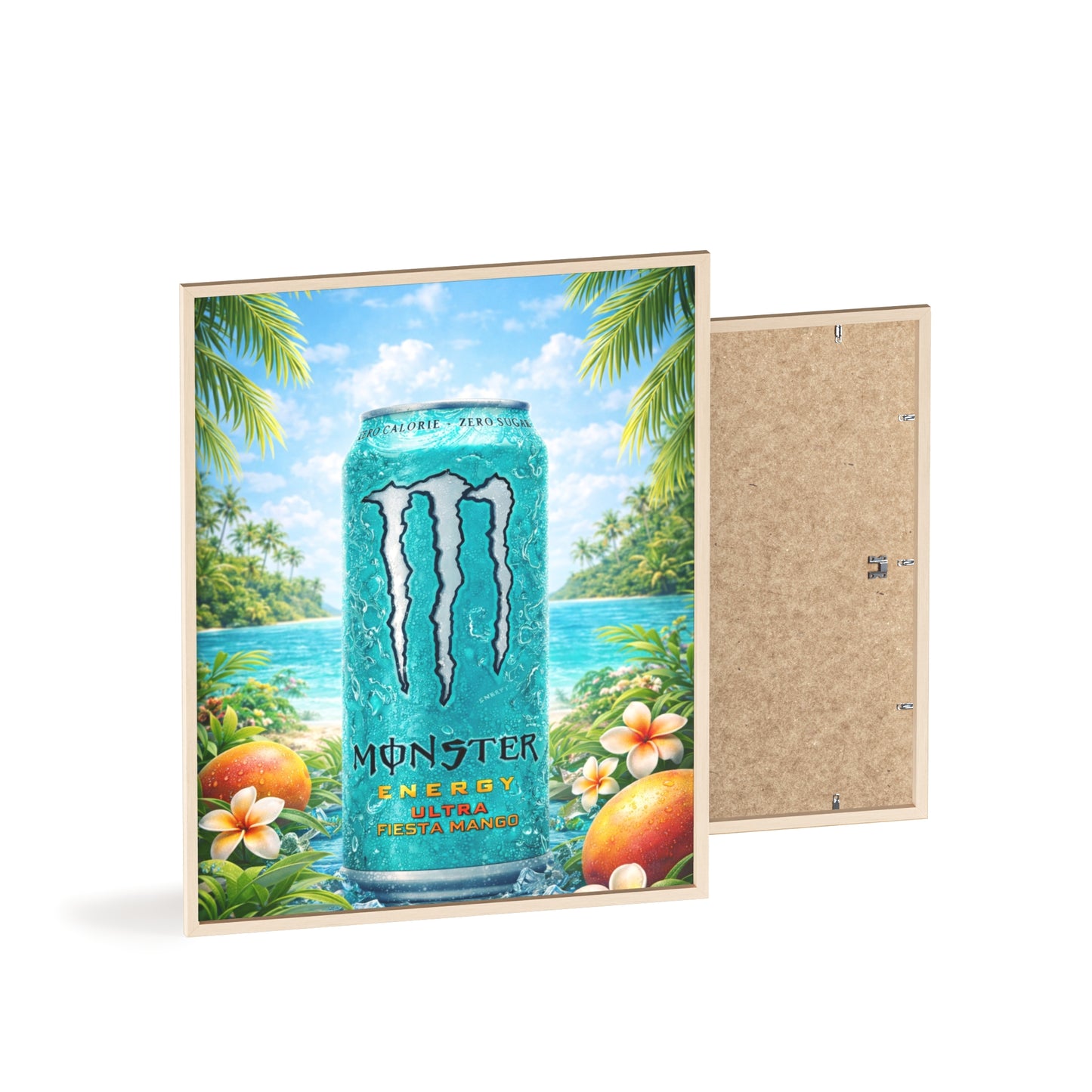 MONSTER Mango Energy Drink Poster Framed — Wall Art