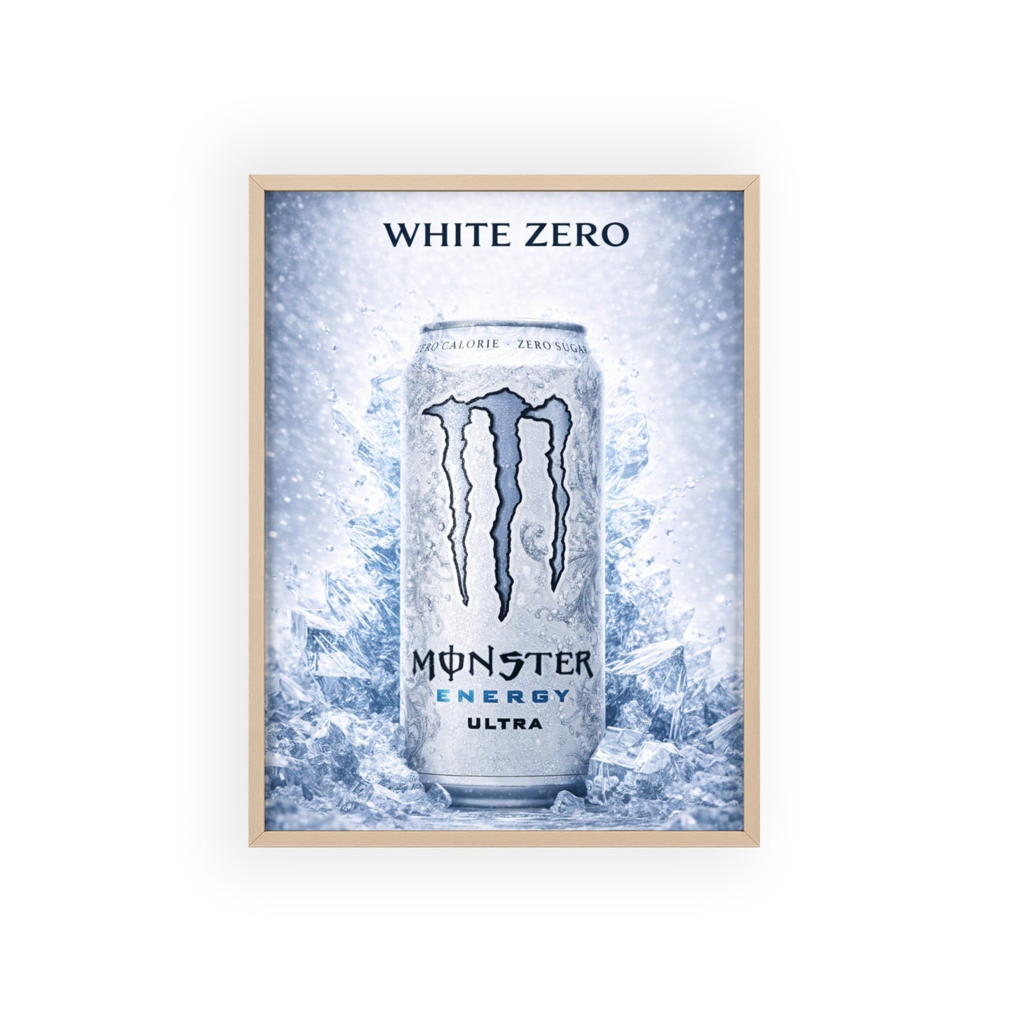 MONSTER White Energy Drink Poster Framed —  Wall Art