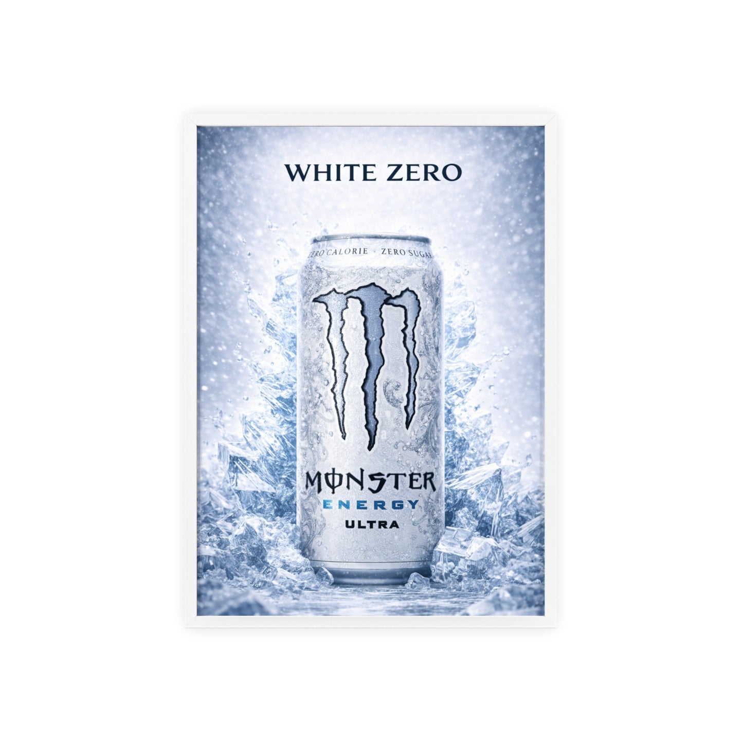 MONSTER White Energy Drink Poster Framed —  Wall Art