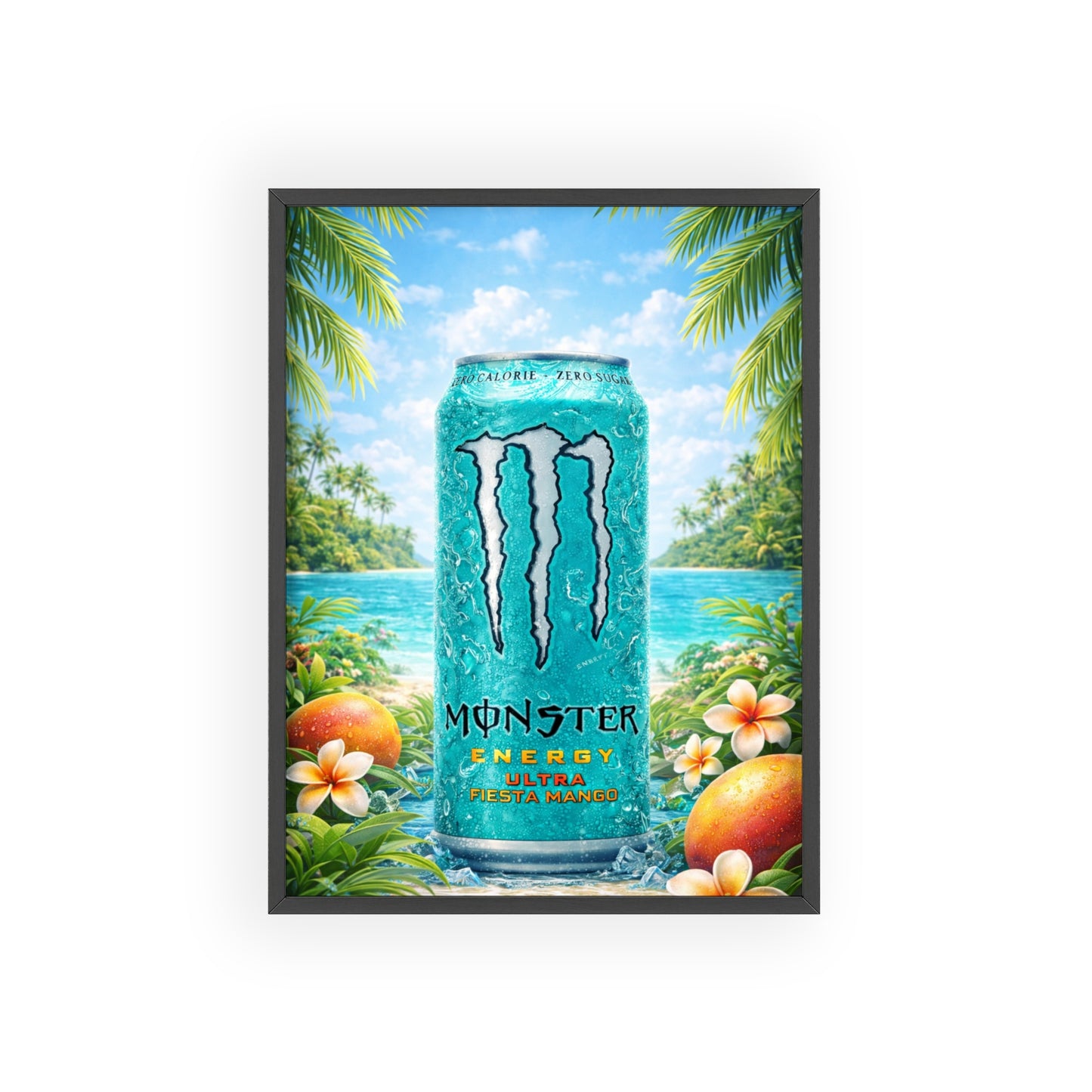 MONSTER Mango Energy Drink Poster Framed — Wall Art