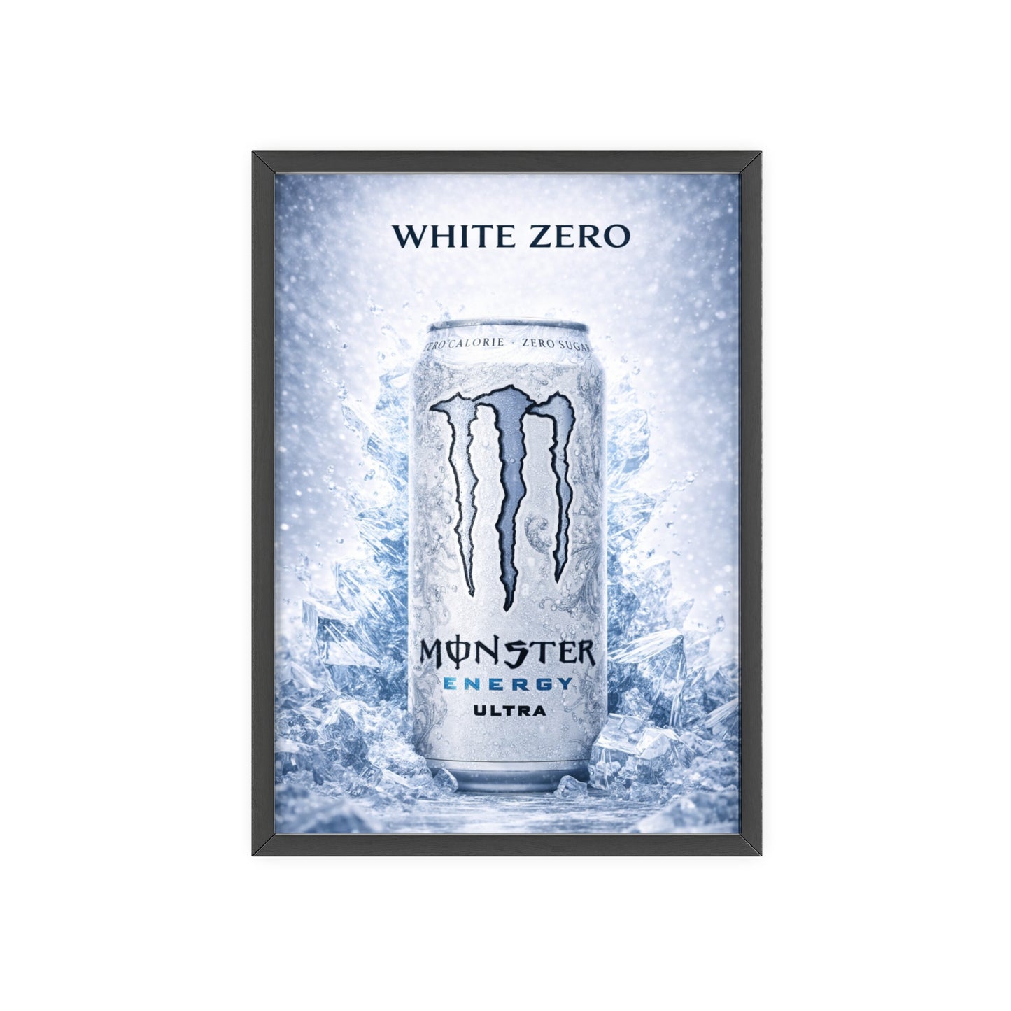 MONSTER White Energy Drink Poster Framed —  Wall Art