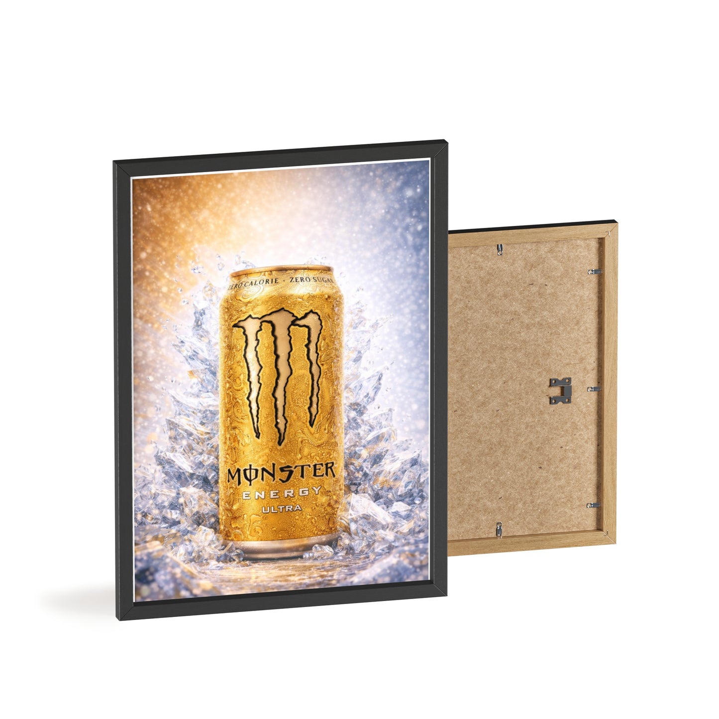 MONSTER Gold Energy Drink Poster Framed — Wall Art
