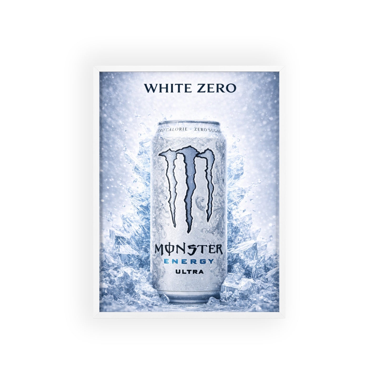 MONSTER White Energy Drink Poster Framed —  Wall Art