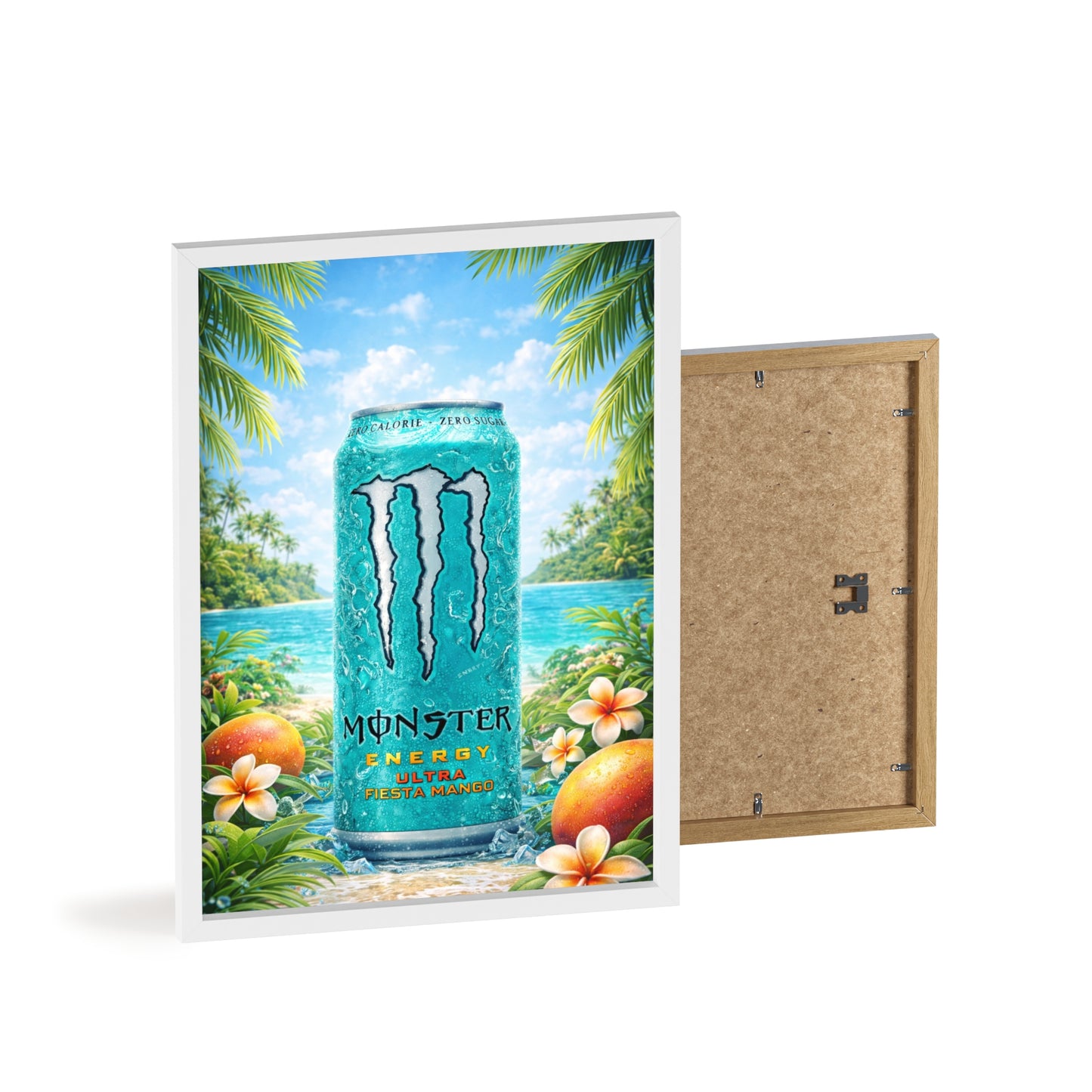 MONSTER Mango Energy Drink Poster Framed — Wall Art