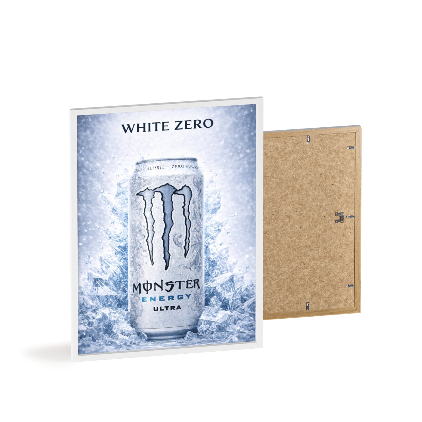 MONSTER White Energy Drink Poster Framed —  Wall Art
