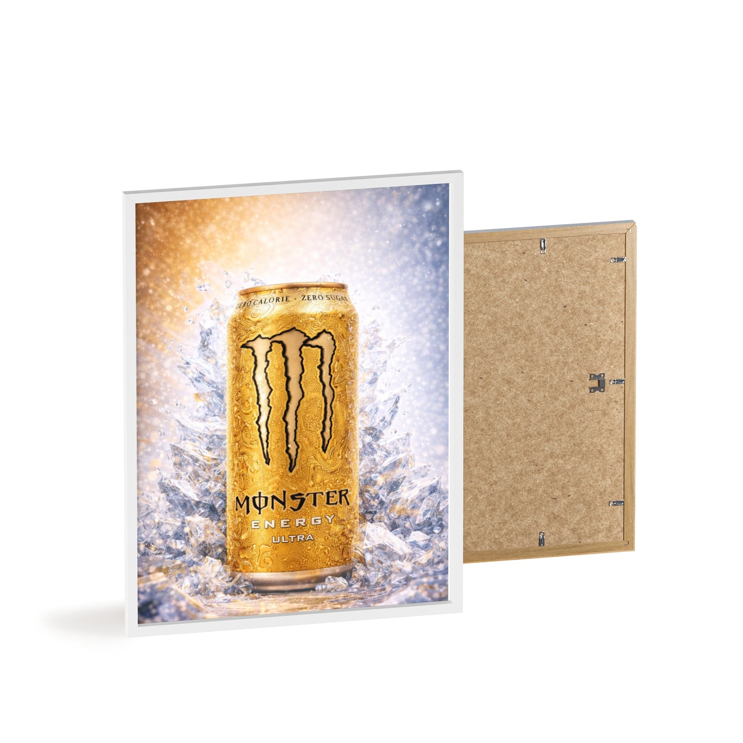 MONSTER Gold Energy Drink Poster Framed — Wall Art