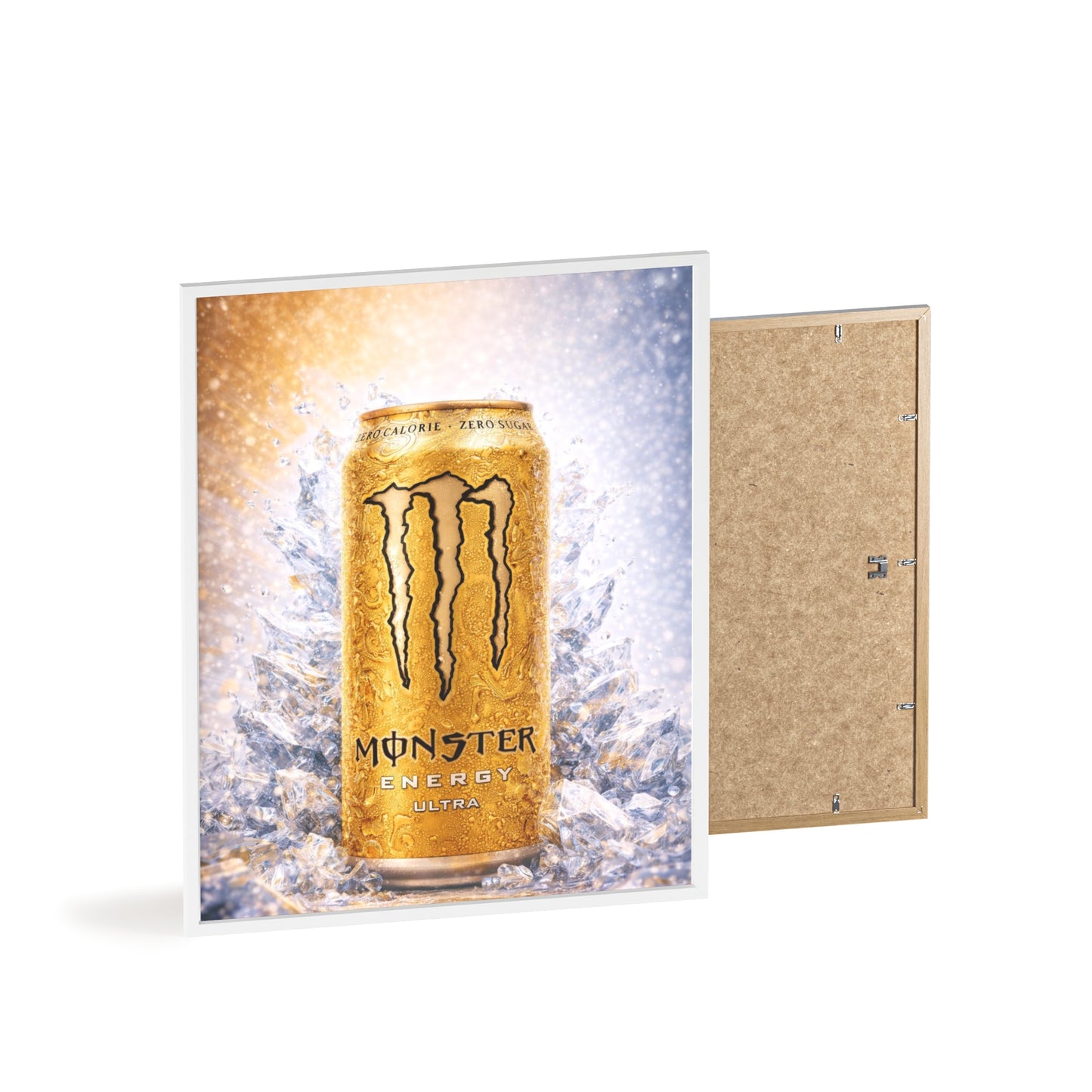MONSTER Gold Energy Drink Poster Framed — Wall Art