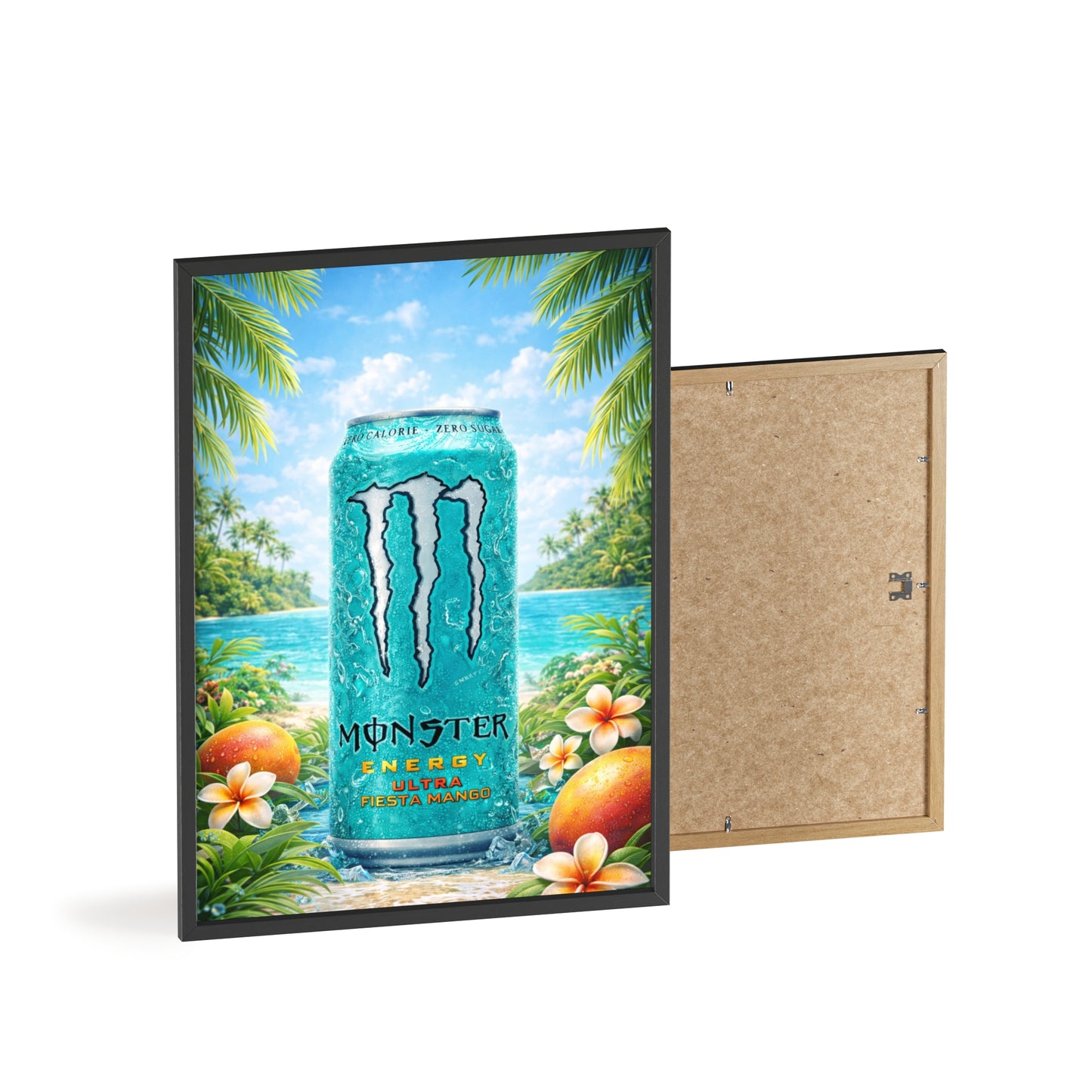 MONSTER Mango Energy Drink Poster Framed — Wall Art