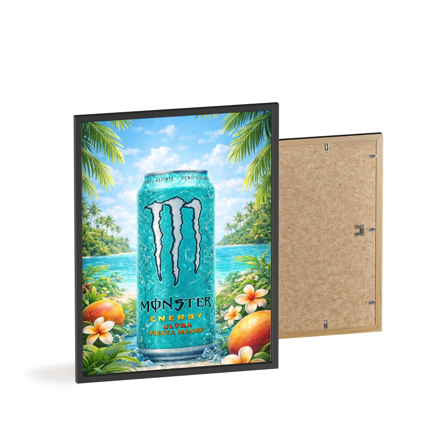 MONSTER Mango Energy Drink Poster Framed — Wall Art