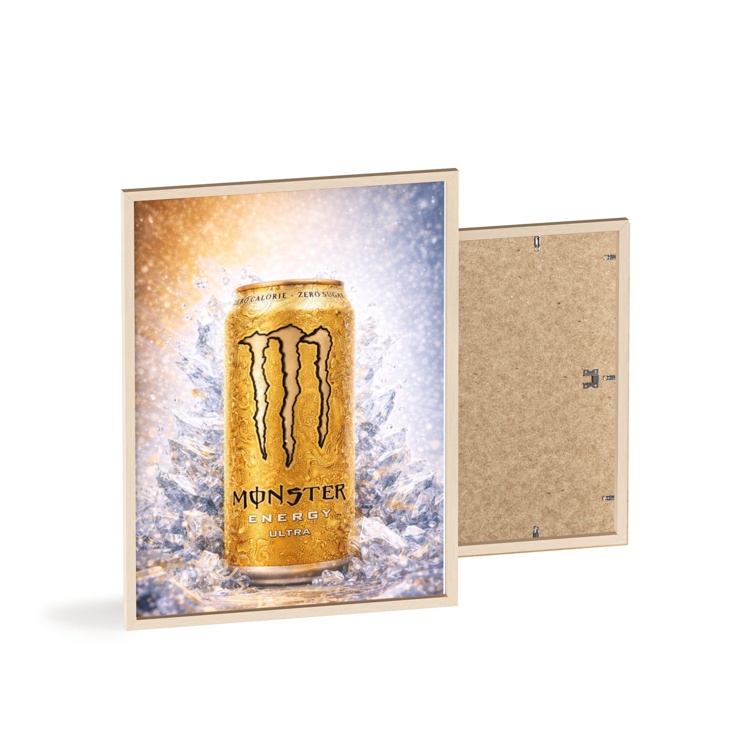 MONSTER Gold Energy Drink Poster Framed — Wall Art