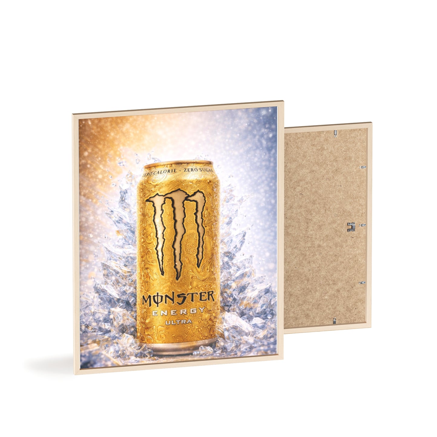 MONSTER Gold Energy Drink Poster Framed — Wall Art