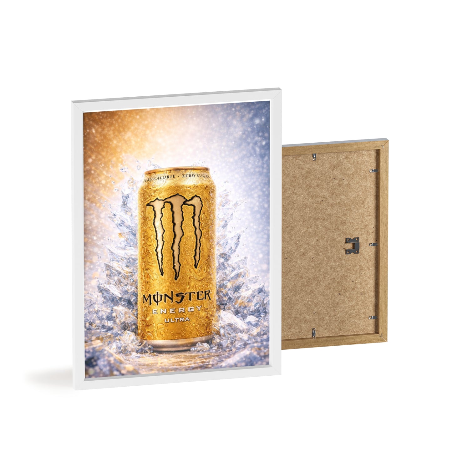 MONSTER Gold Energy Drink Poster Framed — Wall Art
