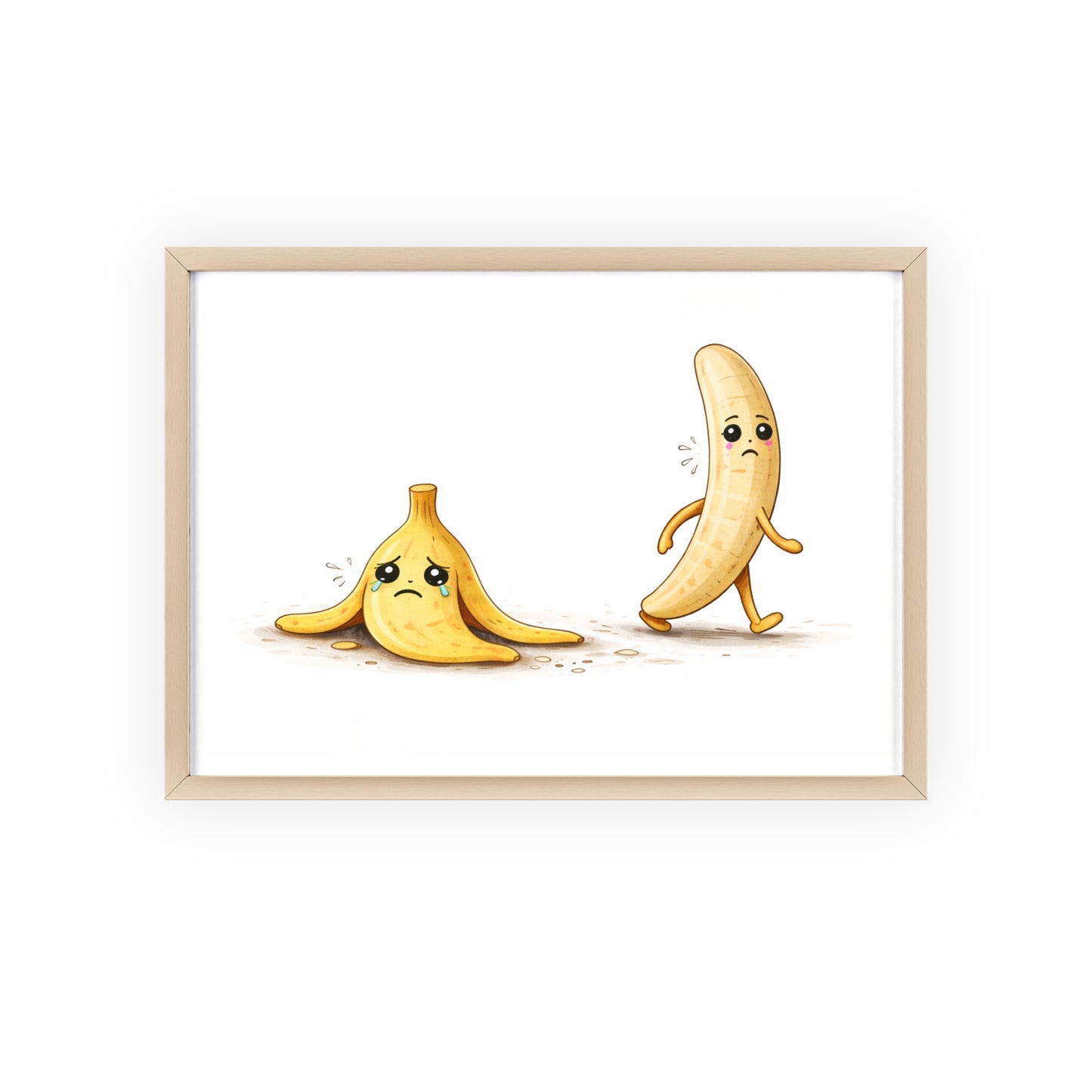 Banana Print Poster (Framed) — Quirky Kawaii Fruit Wall Art