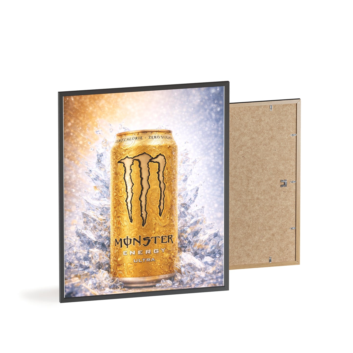 MONSTER Gold Energy Drink Poster Framed — Wall Art