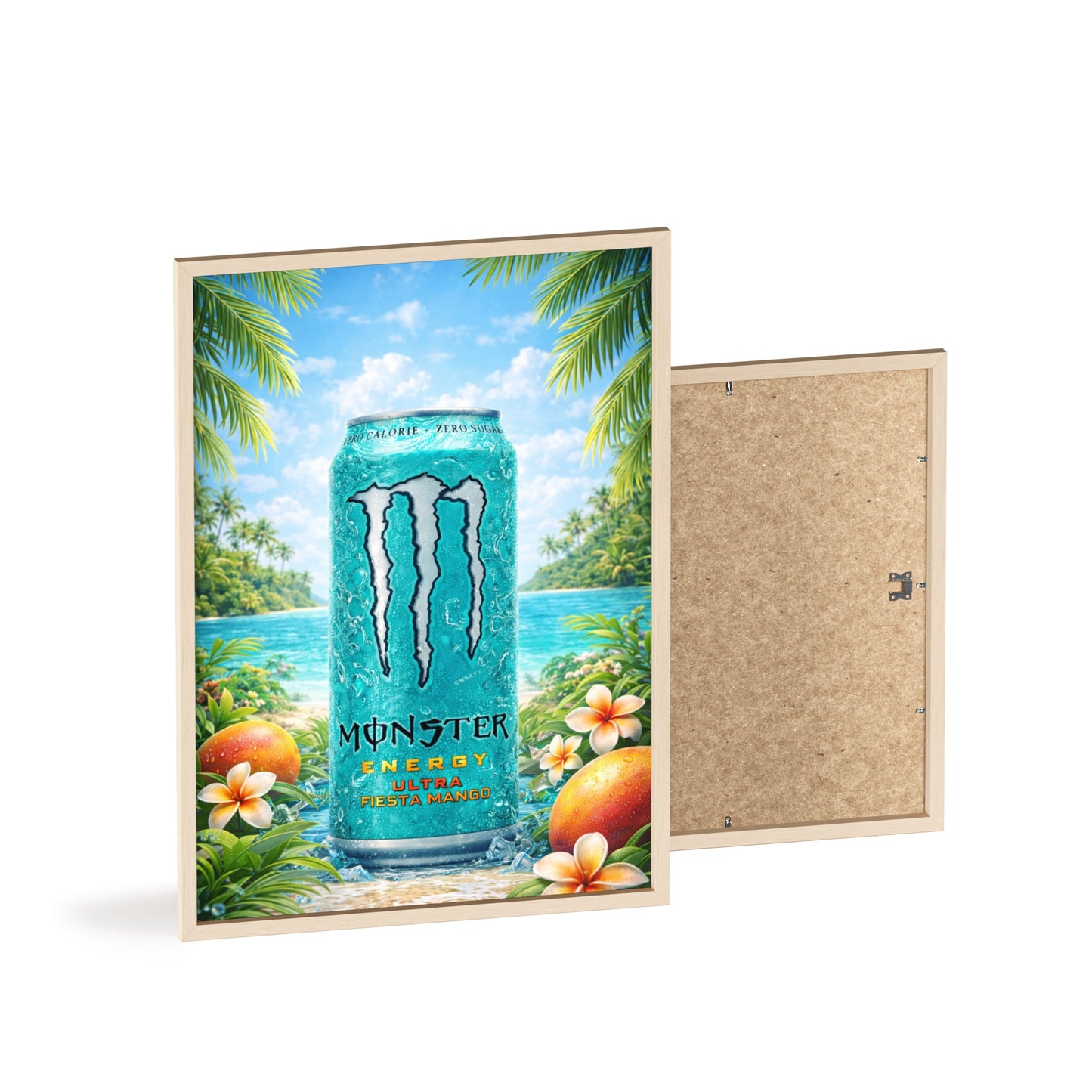 MONSTER Mango Energy Drink Poster Framed — Wall Art