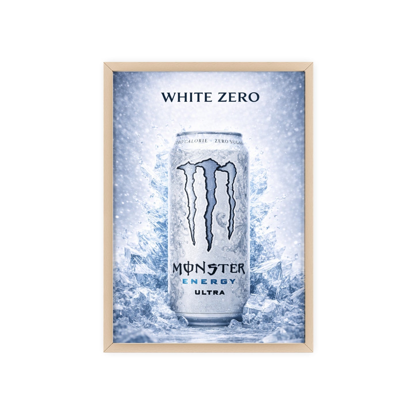 MONSTER White Energy Drink Poster Framed —  Wall Art