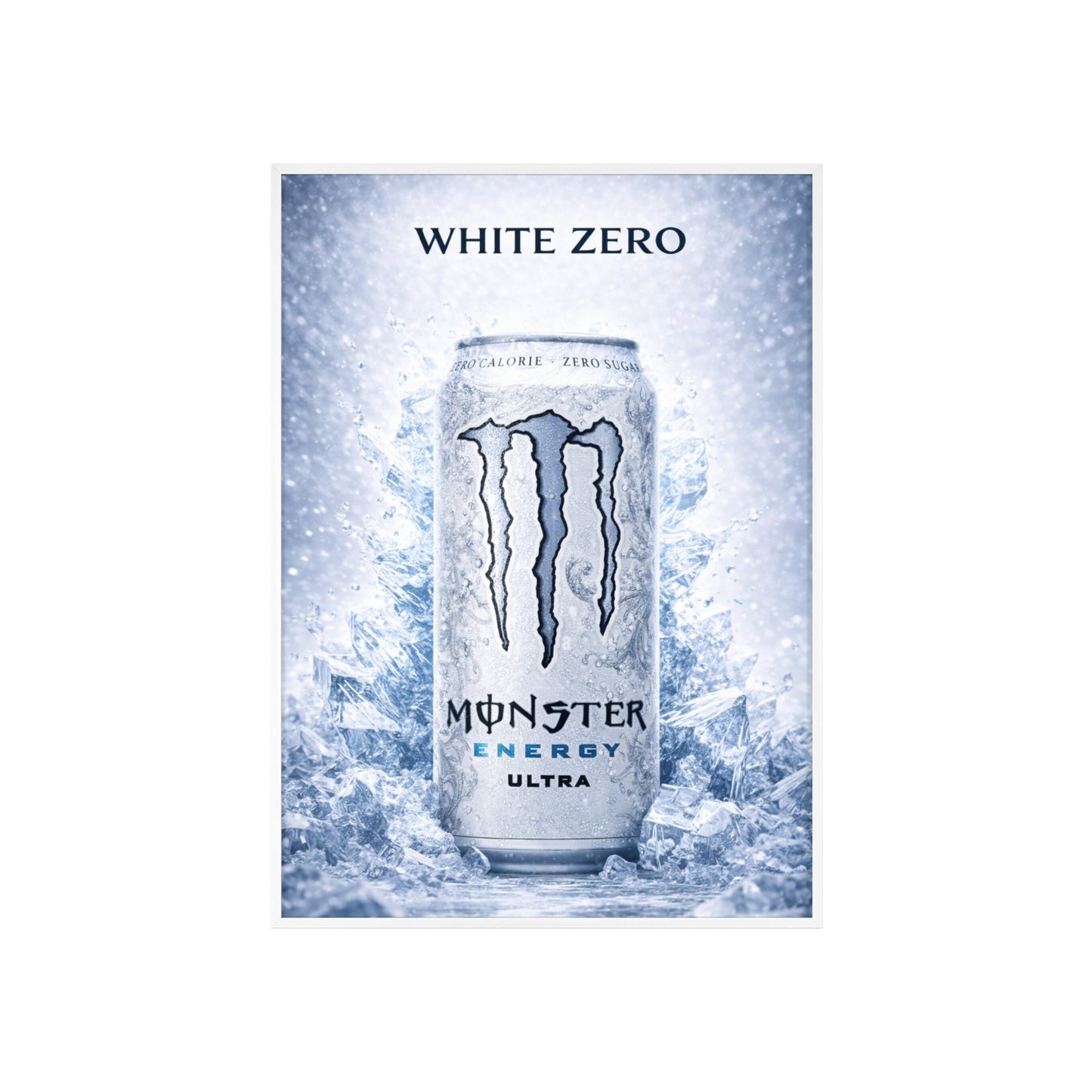 MONSTER White Energy Drink Poster Framed —  Wall Art