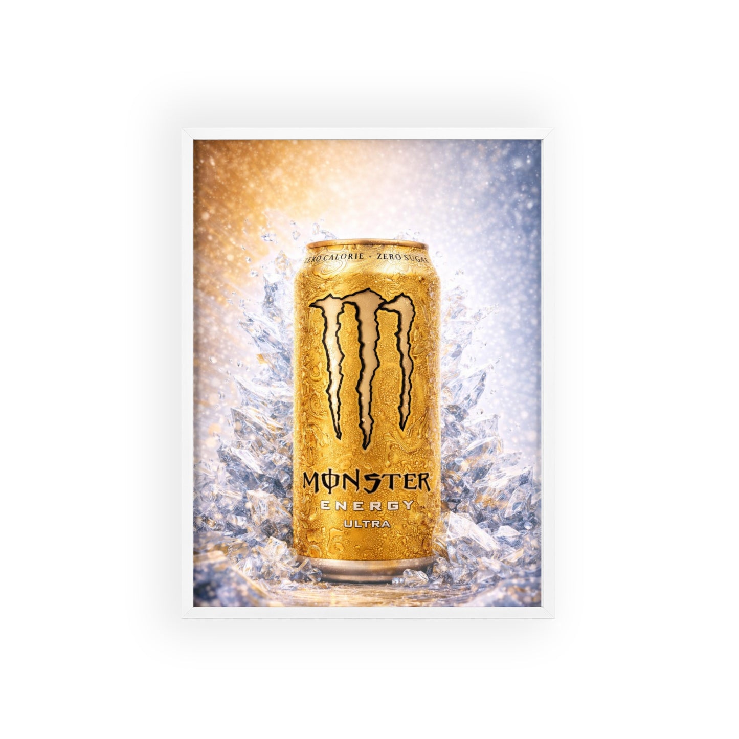 MONSTER Gold Energy Drink Poster Framed — Wall Art
