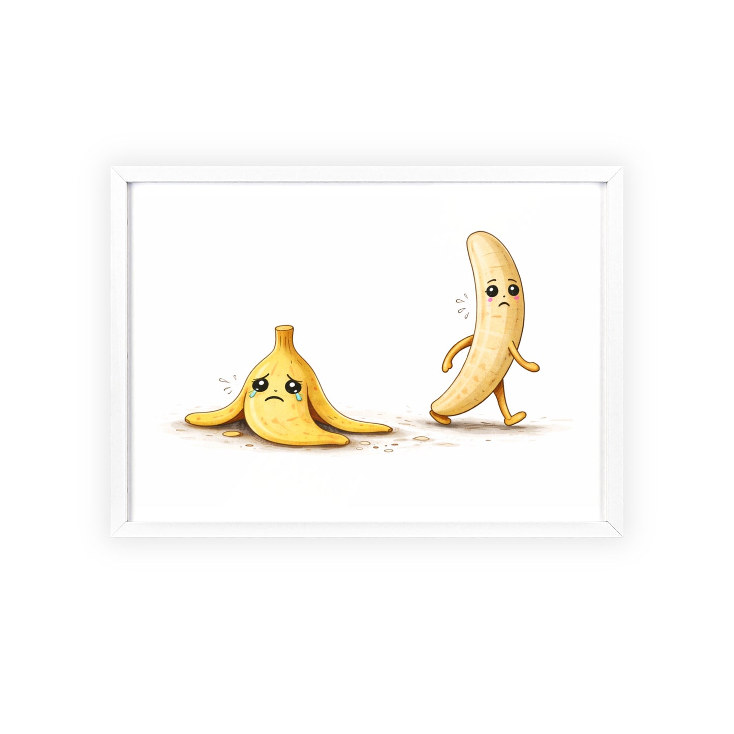 Banana Print Poster (Framed) — Quirky Kawaii Fruit Wall Art