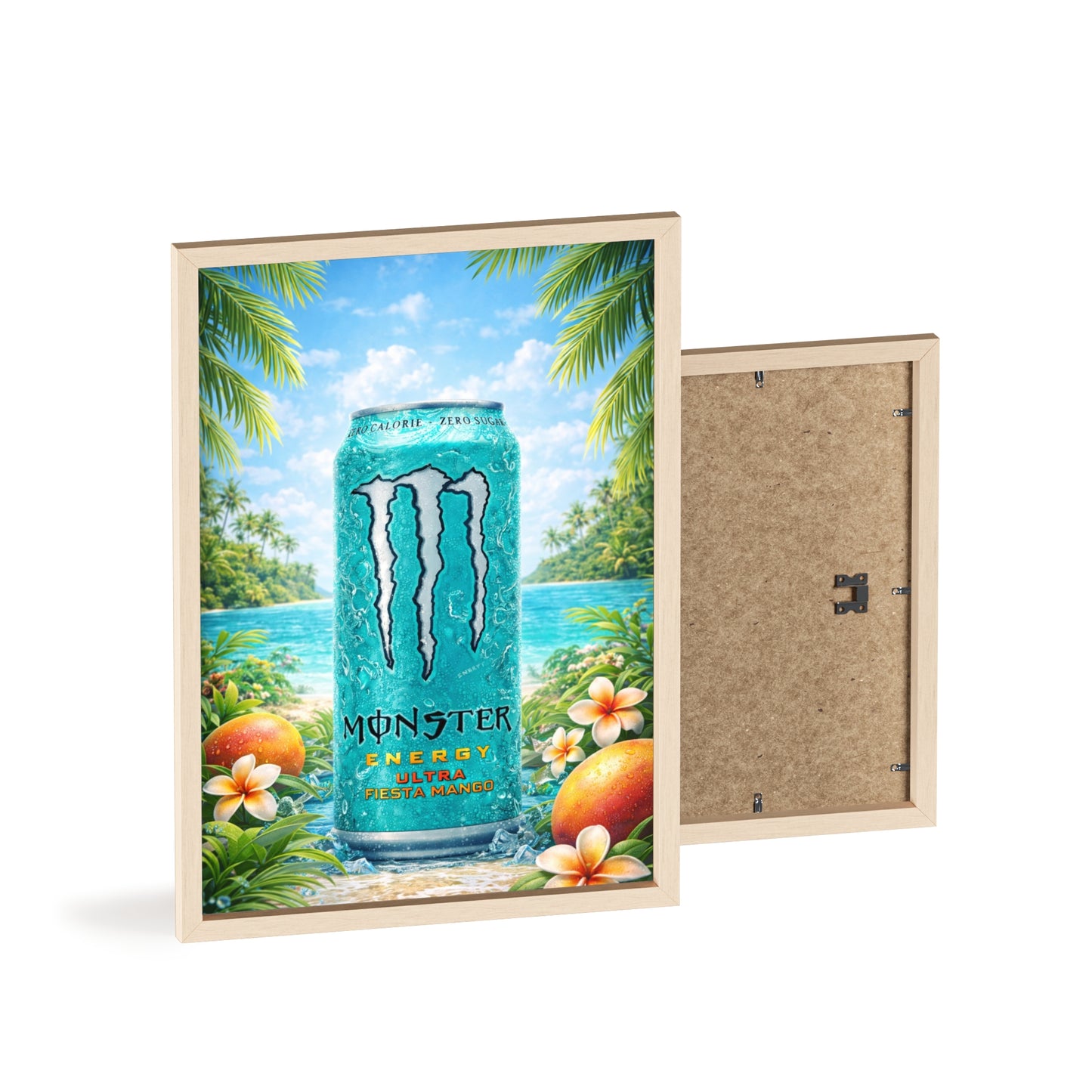 MONSTER Mango Energy Drink Poster Framed — Wall Art