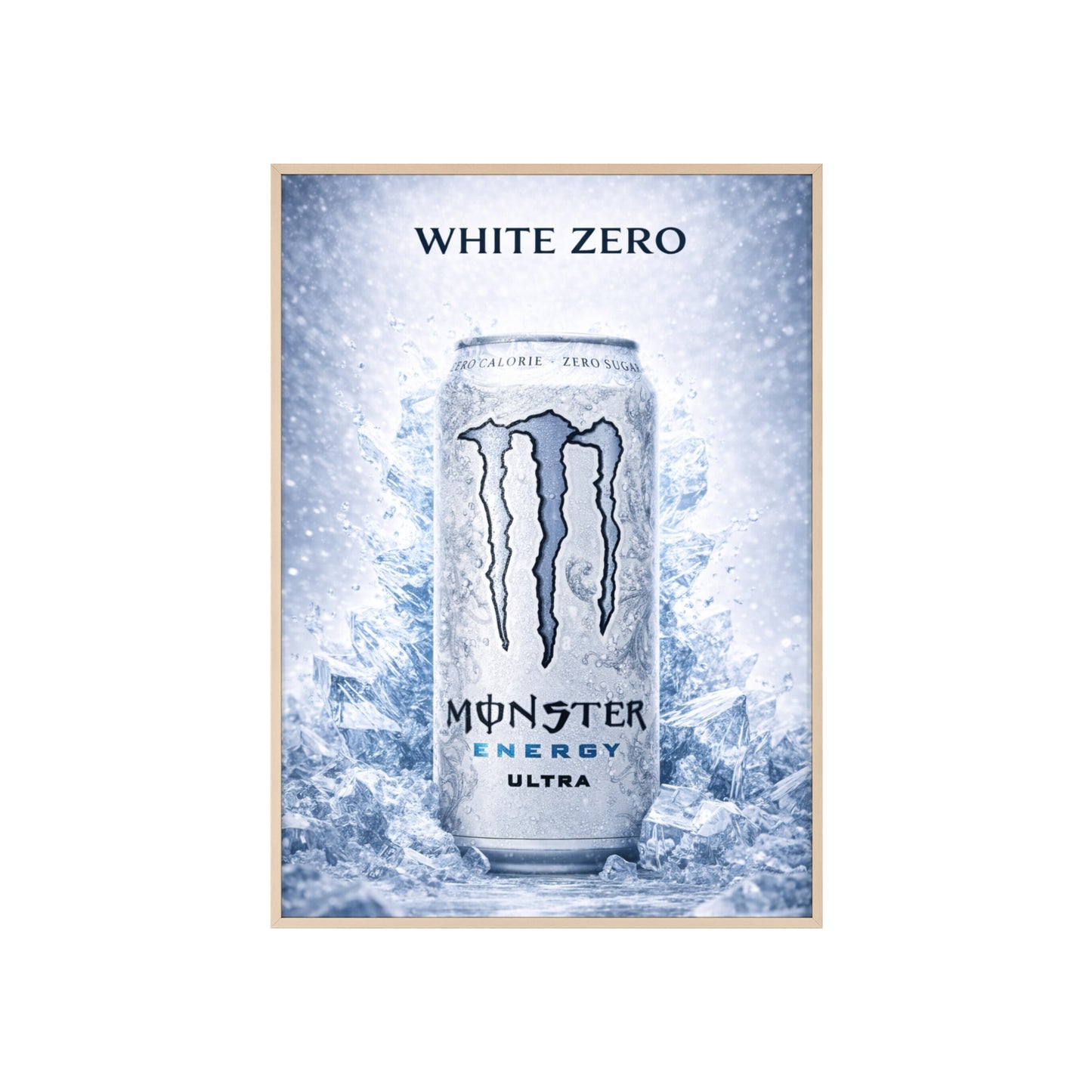 MONSTER White Energy Drink Poster Framed —  Wall Art