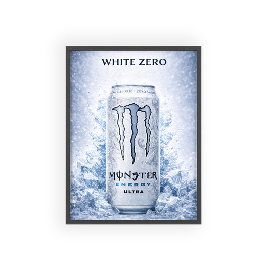 MONSTER White Energy Drink Poster Framed —  Wall Art