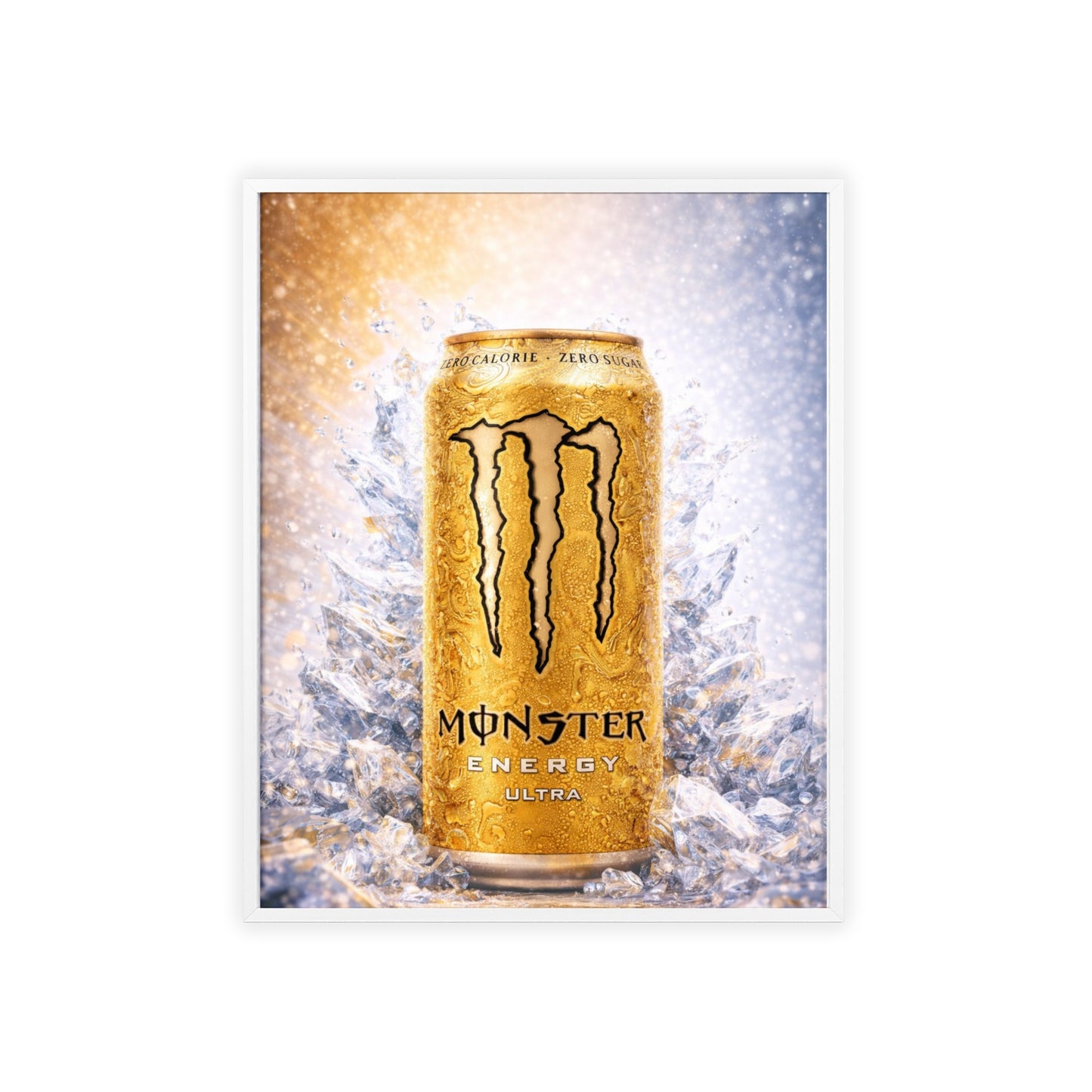 MONSTER Gold Energy Drink Poster Framed — Wall Art