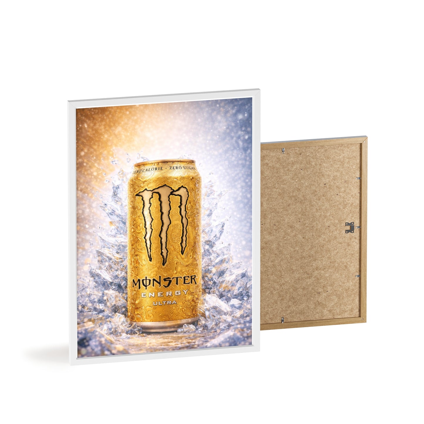 MONSTER Gold Energy Drink Poster Framed — Wall Art