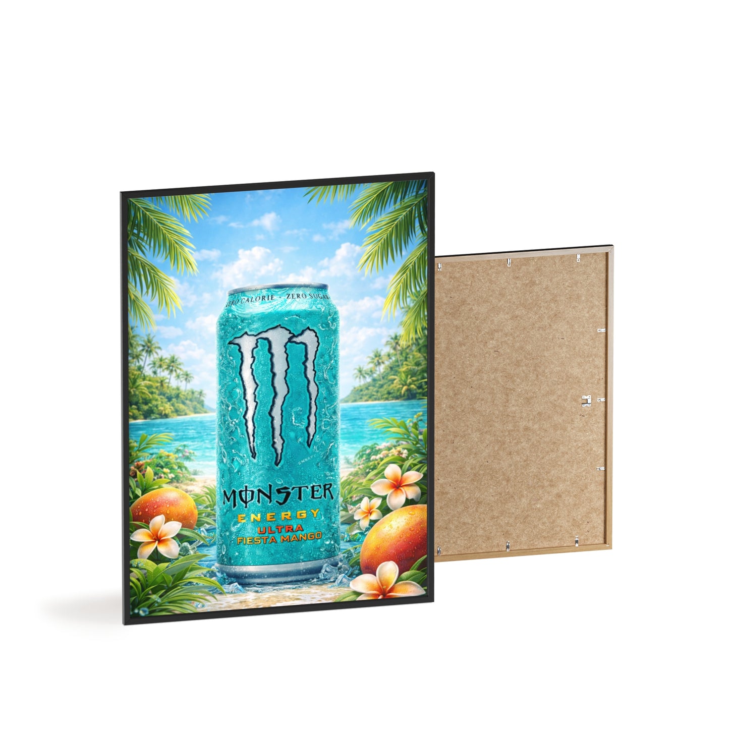 MONSTER Mango Energy Drink Poster Framed — Wall Art