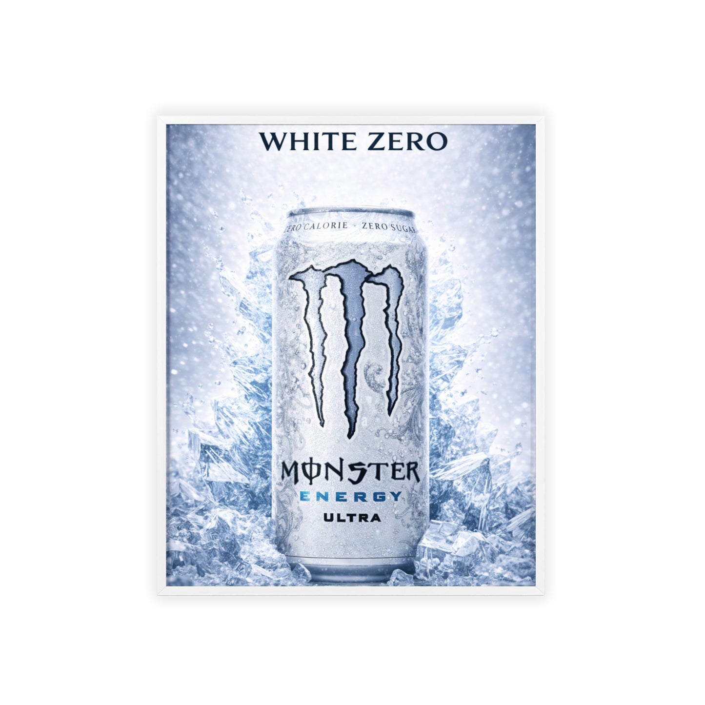 MONSTER White Energy Drink Poster Framed —  Wall Art