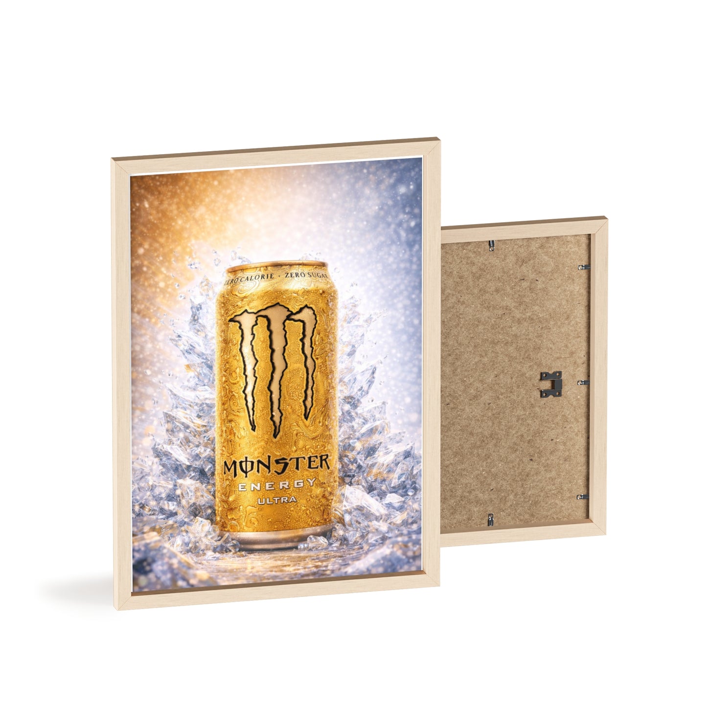 MONSTER Gold Energy Drink Poster Framed — Wall Art
