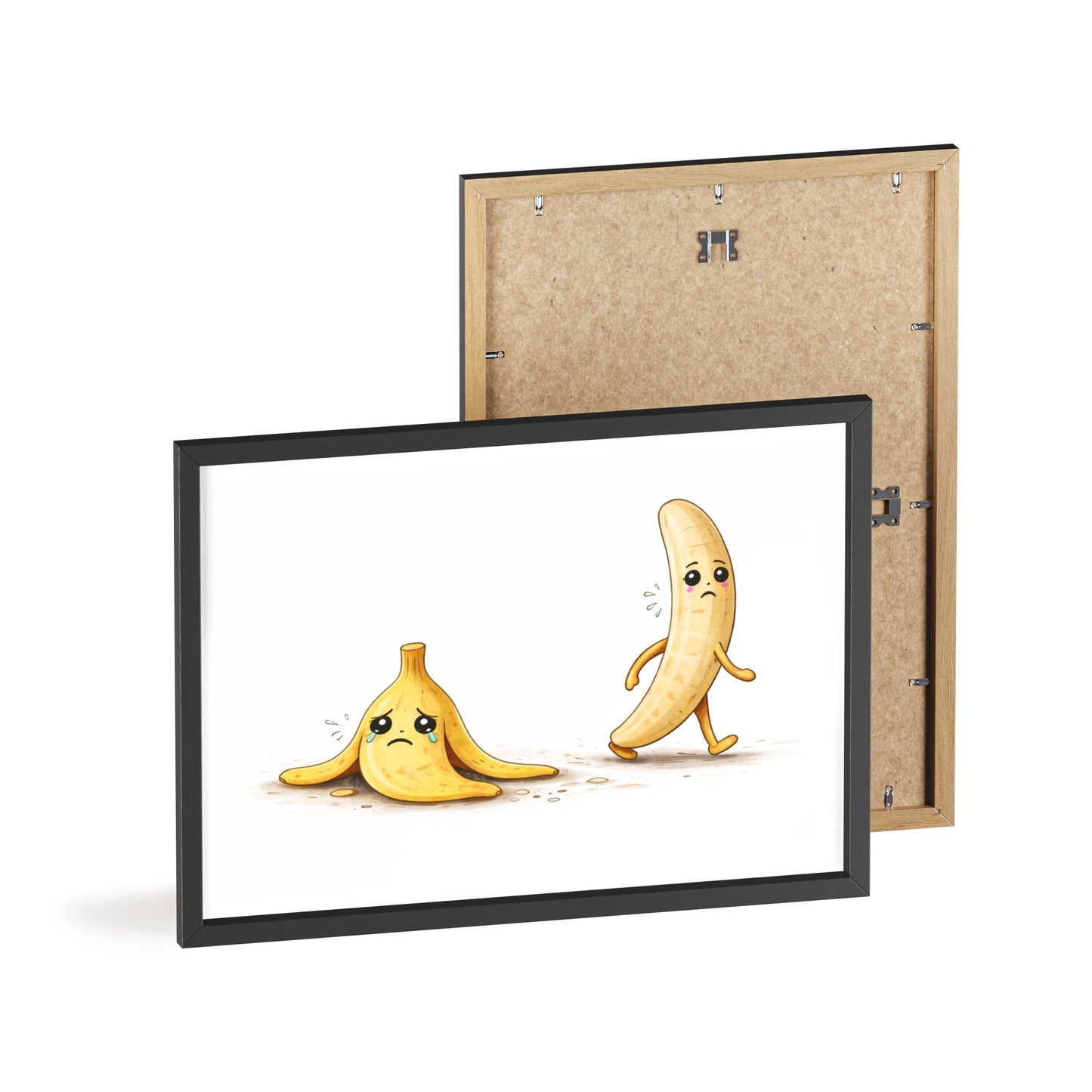 Banana Print Poster (Framed) — Quirky Kawaii Fruit Wall Art
