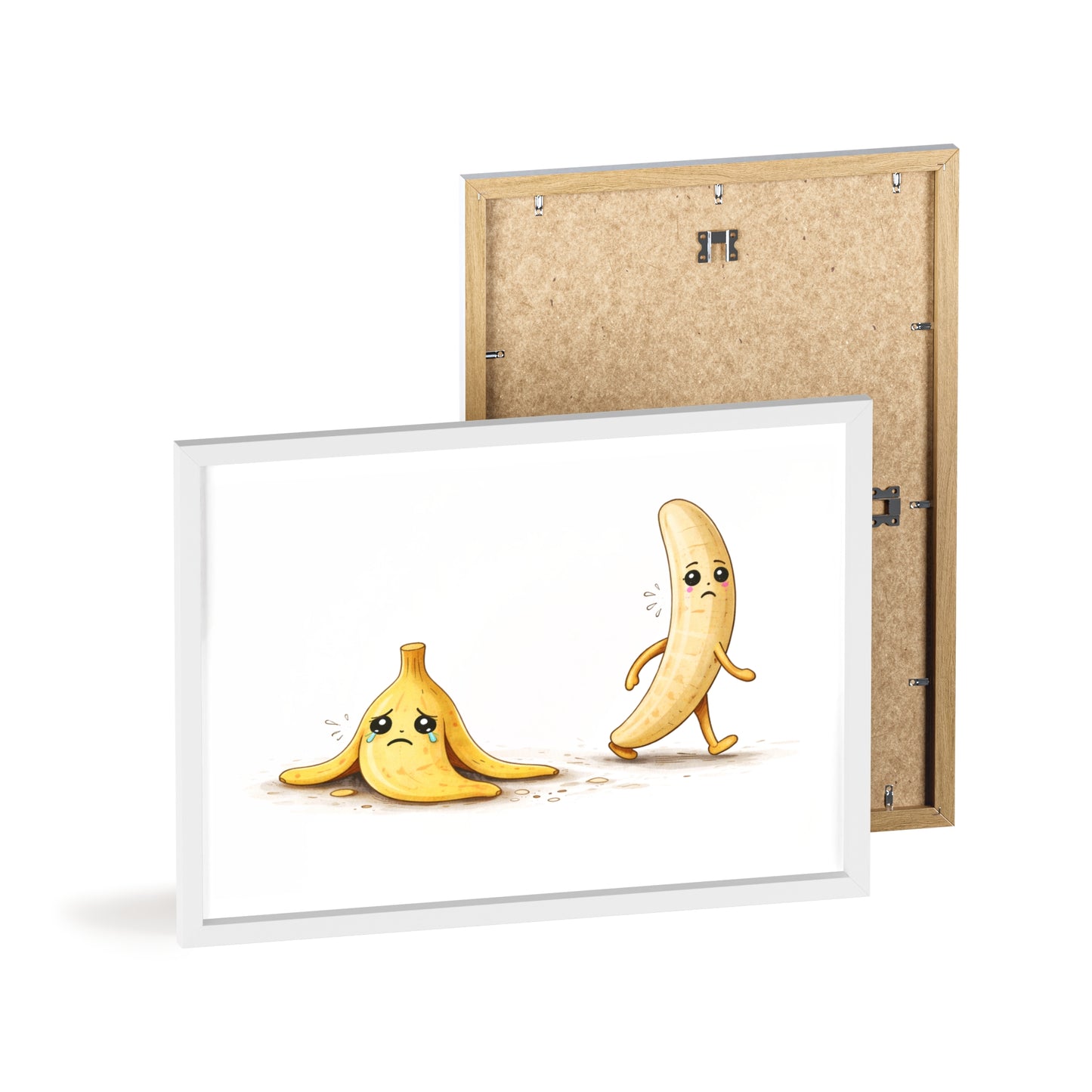 Banana Print Poster (Framed) — Quirky Kawaii Fruit Wall Art