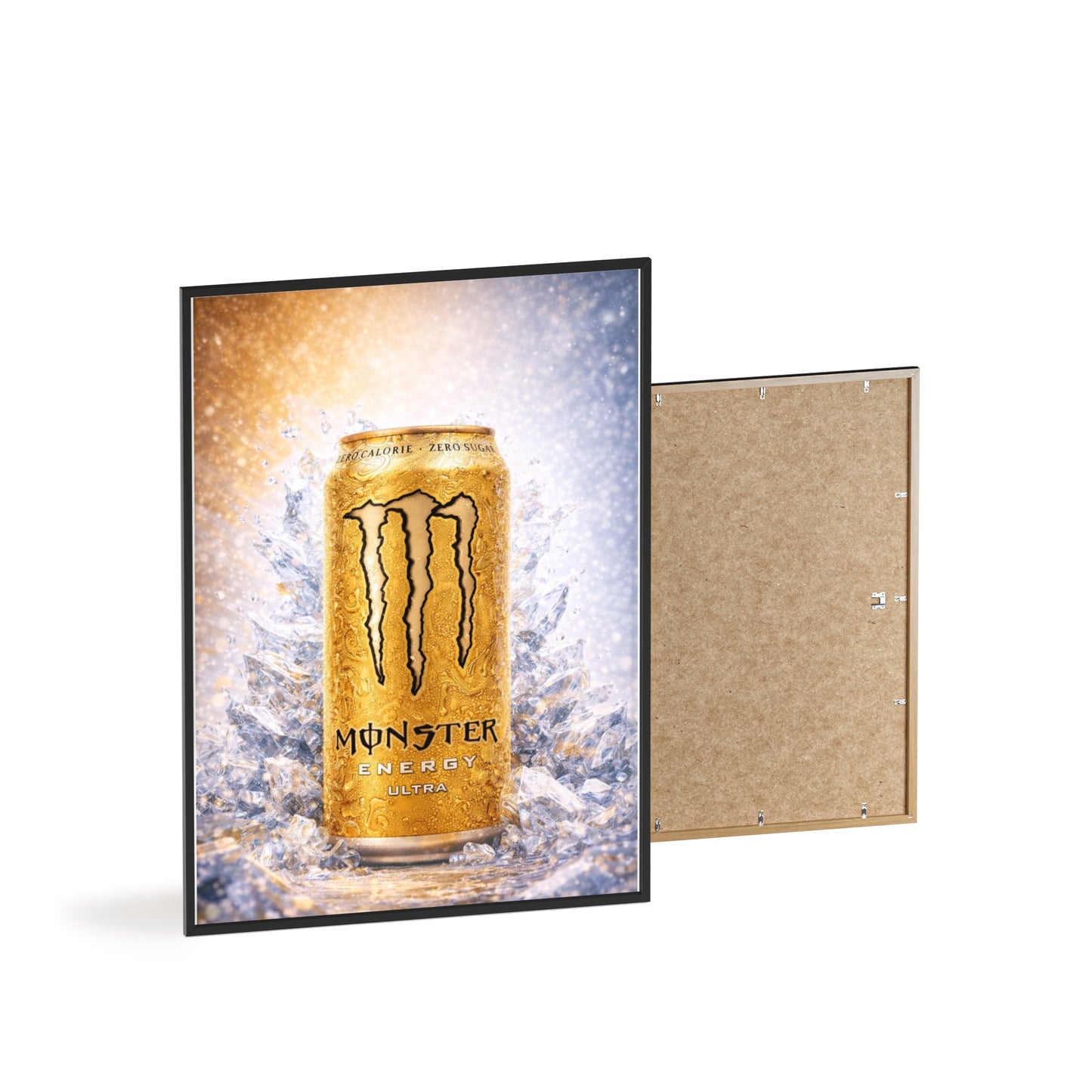 MONSTER Gold Energy Drink Poster Framed — Wall Art