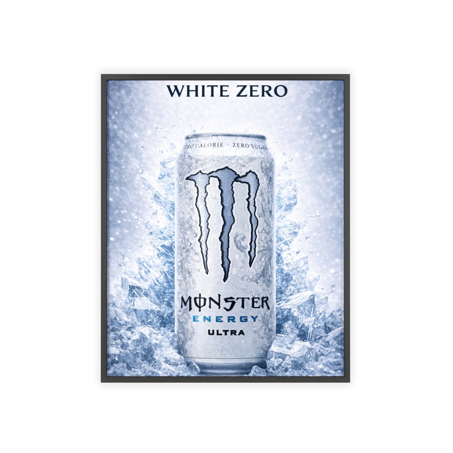 MONSTER White Energy Drink Poster Framed —  Wall Art