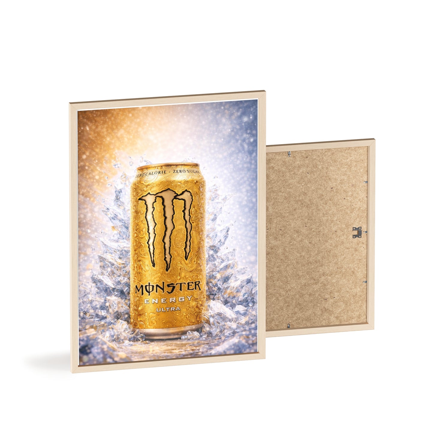 MONSTER Gold Energy Drink Poster Framed — Wall Art