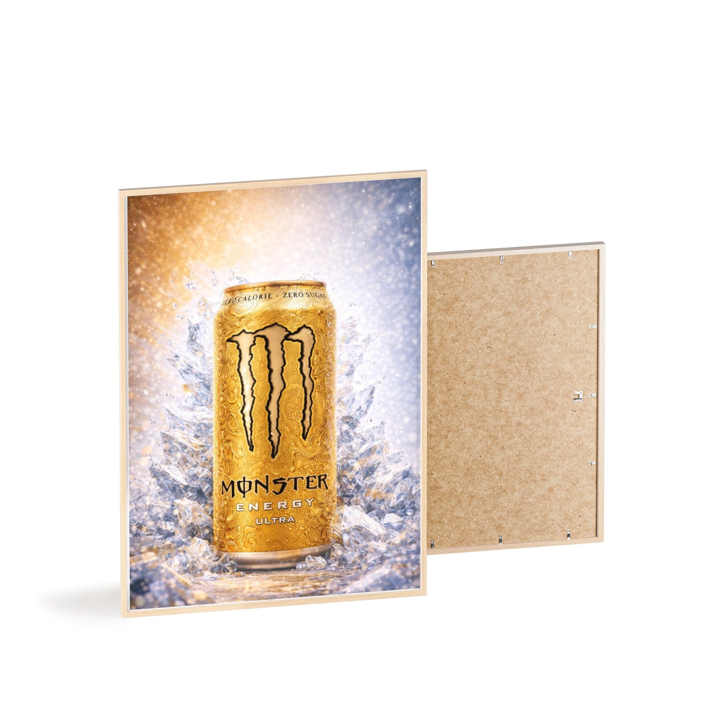 MONSTER Gold Energy Drink Poster Framed — Wall Art