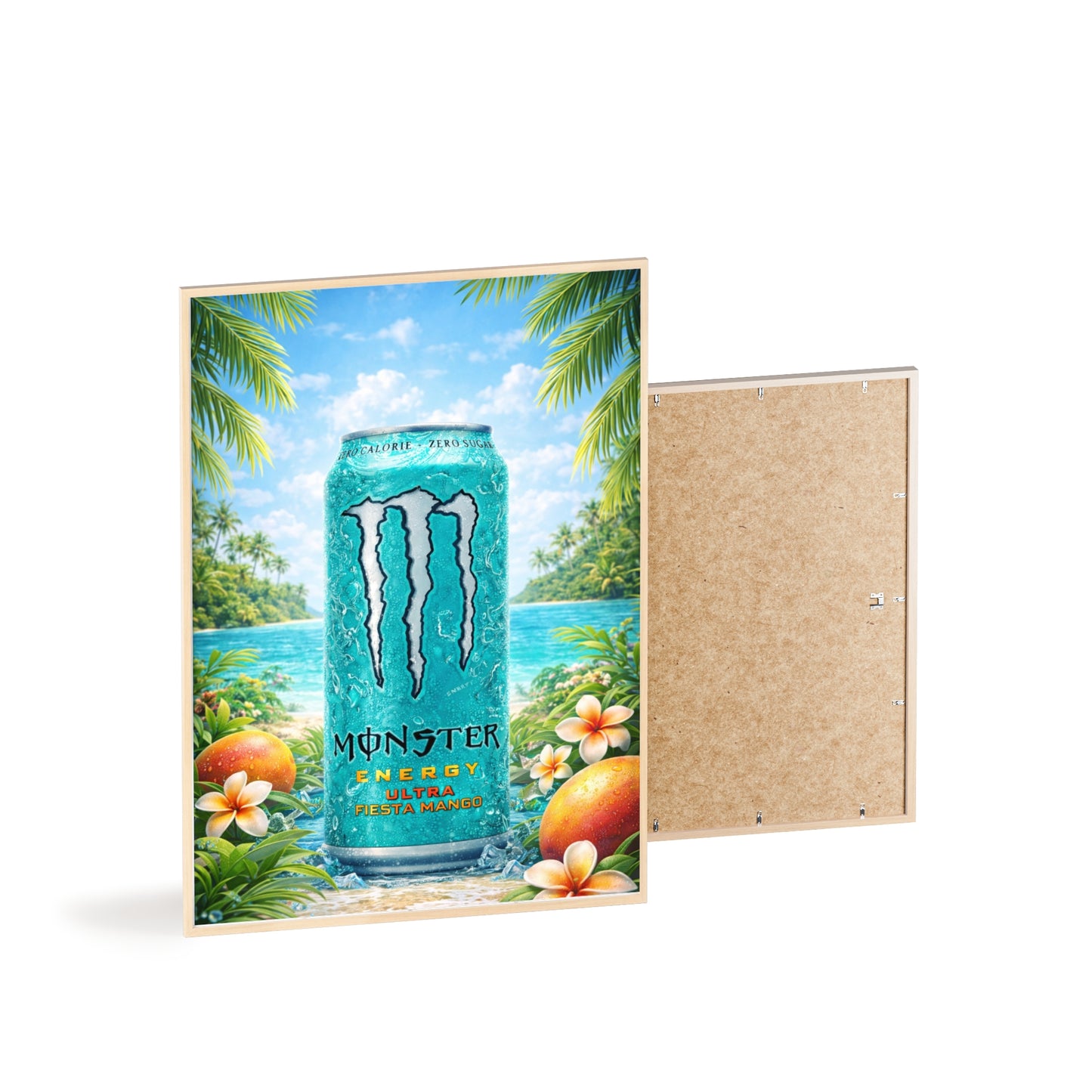 MONSTER Mango Energy Drink Poster Framed — Wall Art