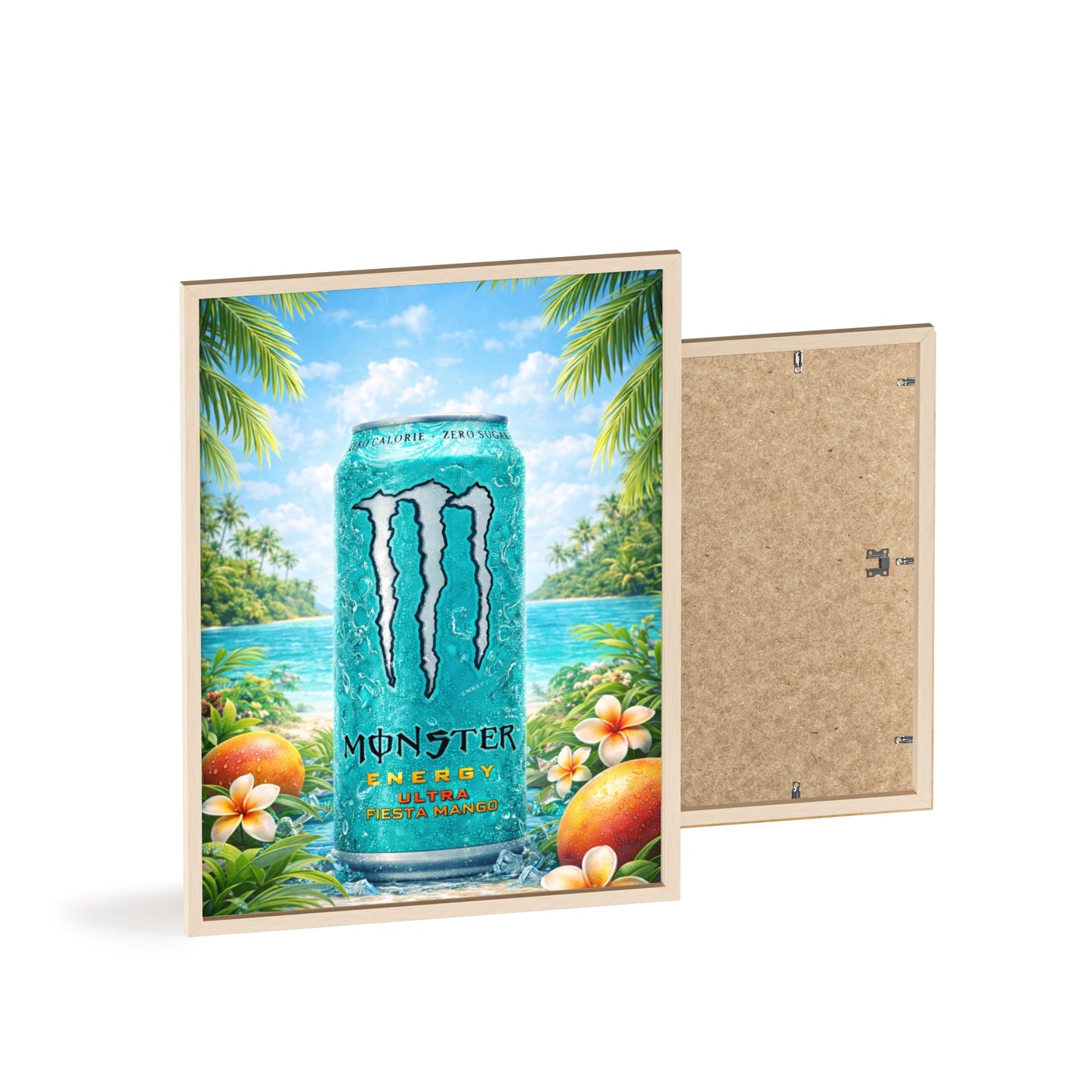 MONSTER Mango Energy Drink Poster Framed — Wall Art