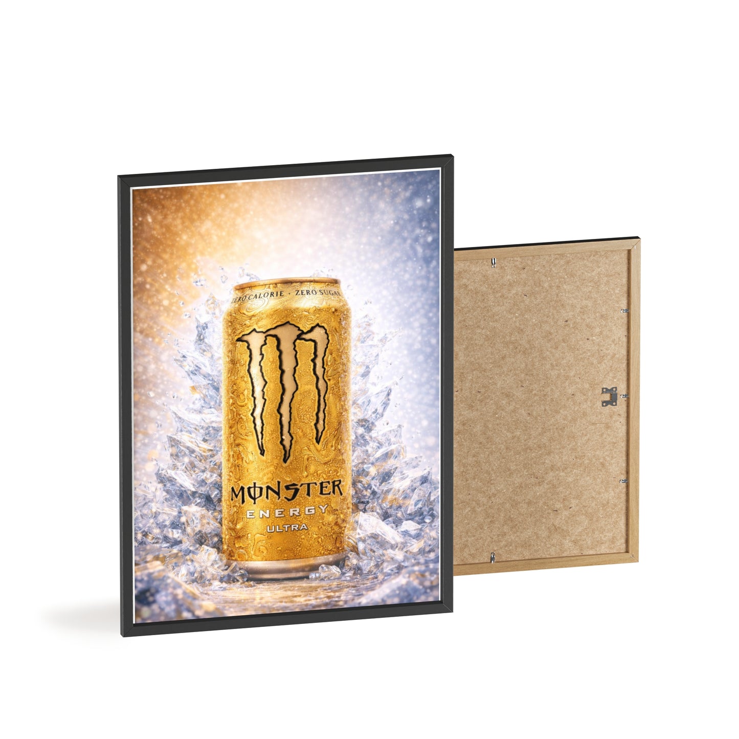 MONSTER Gold Energy Drink Poster Framed — Wall Art