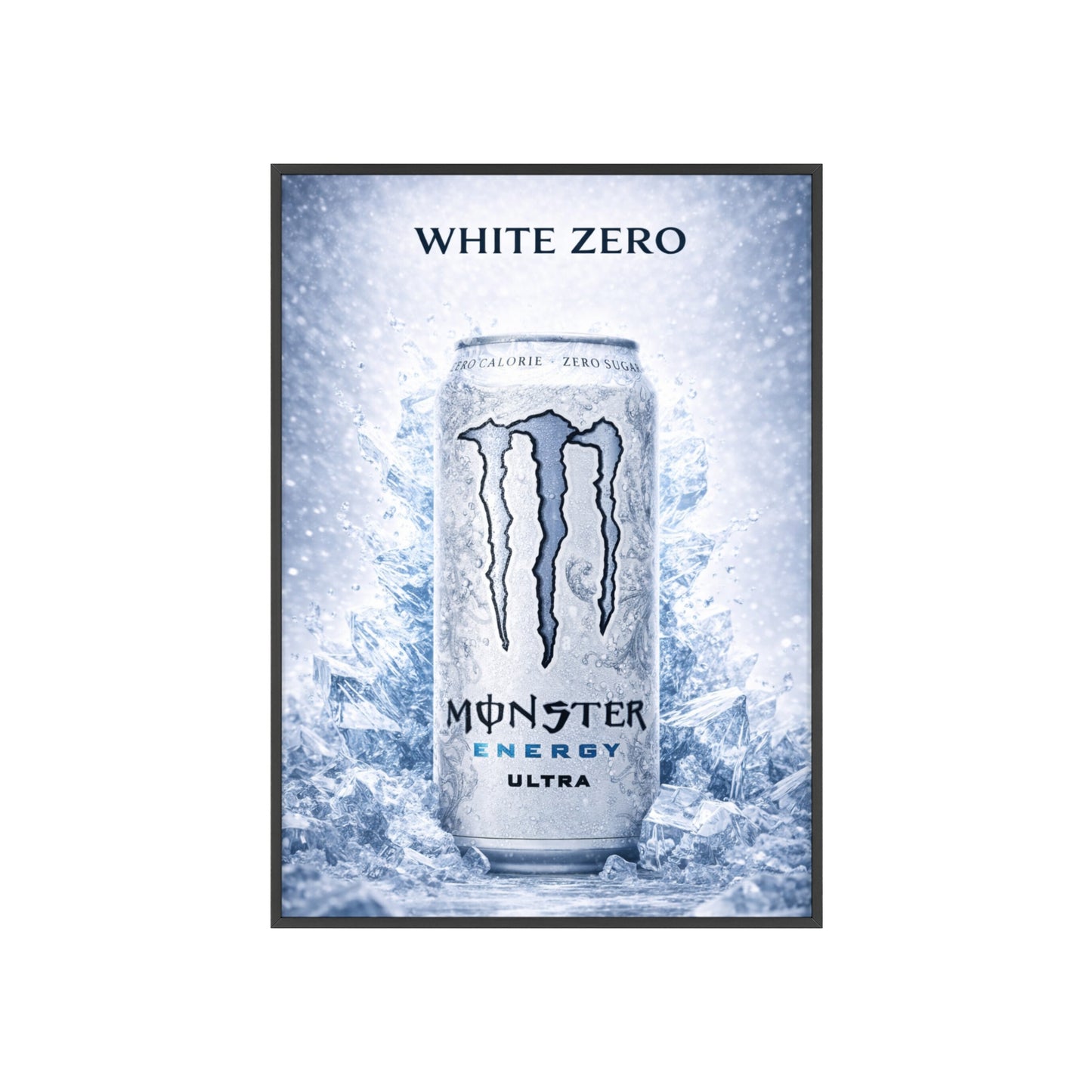 MONSTER White Energy Drink Poster Framed —  Wall Art