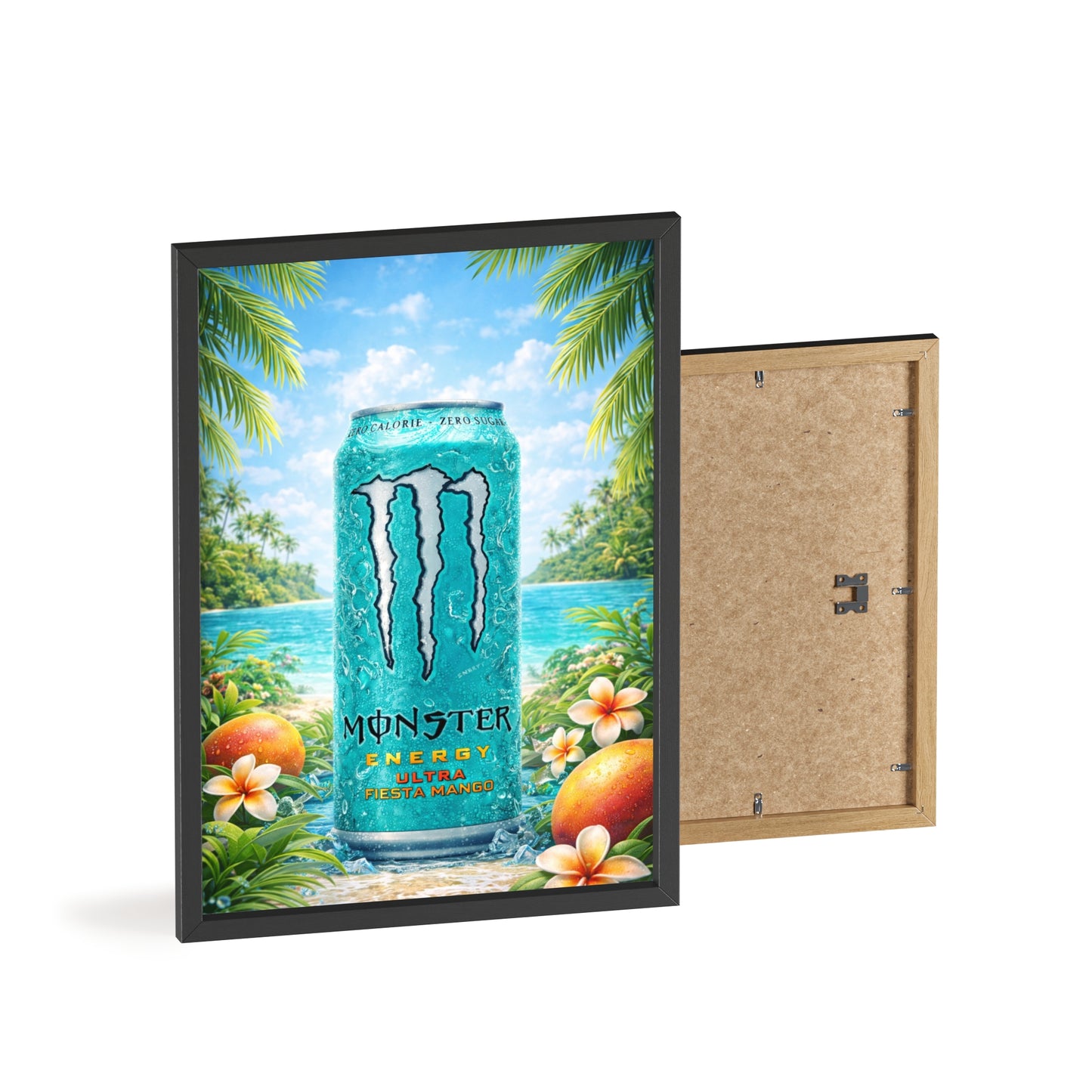 MONSTER Mango Energy Drink Poster Framed — Wall Art