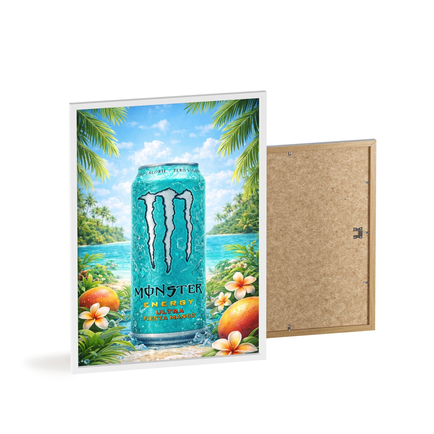 MONSTER Mango Energy Drink Poster Framed — Wall Art