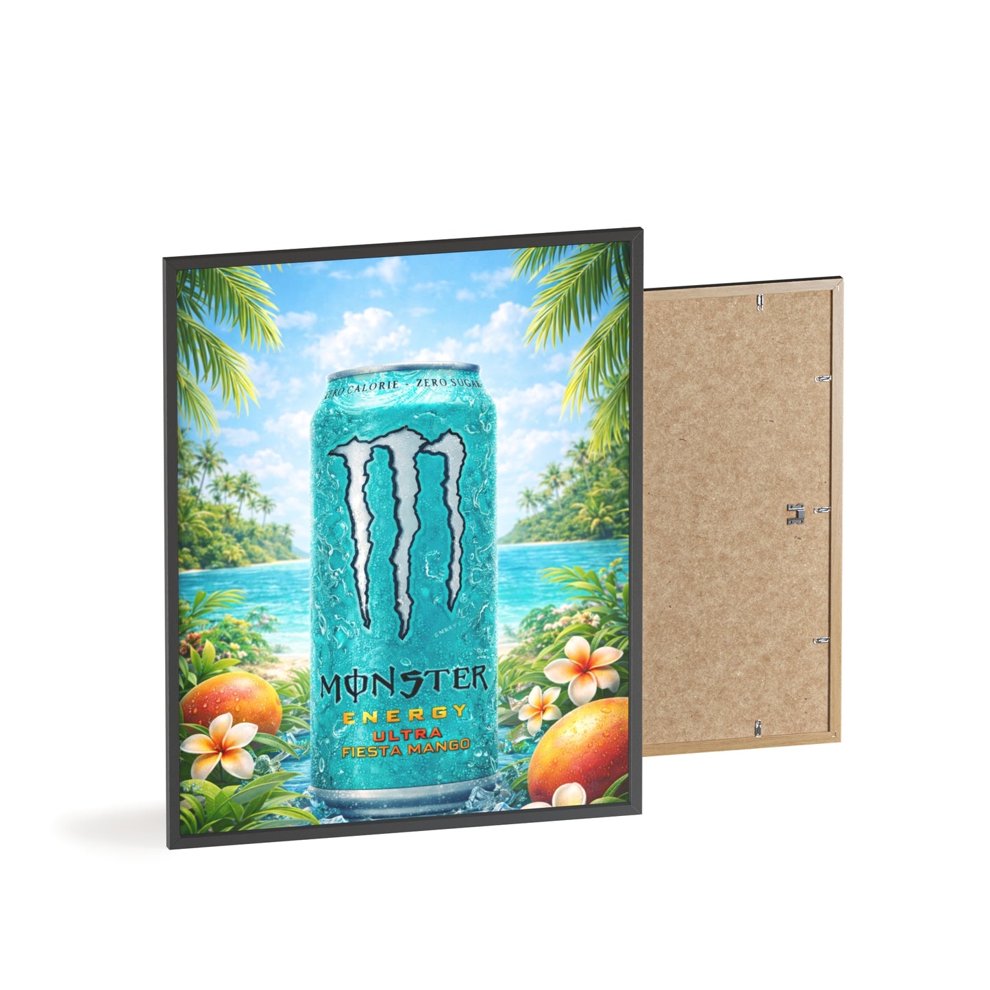 MONSTER Mango Energy Drink Poster Framed — Wall Art