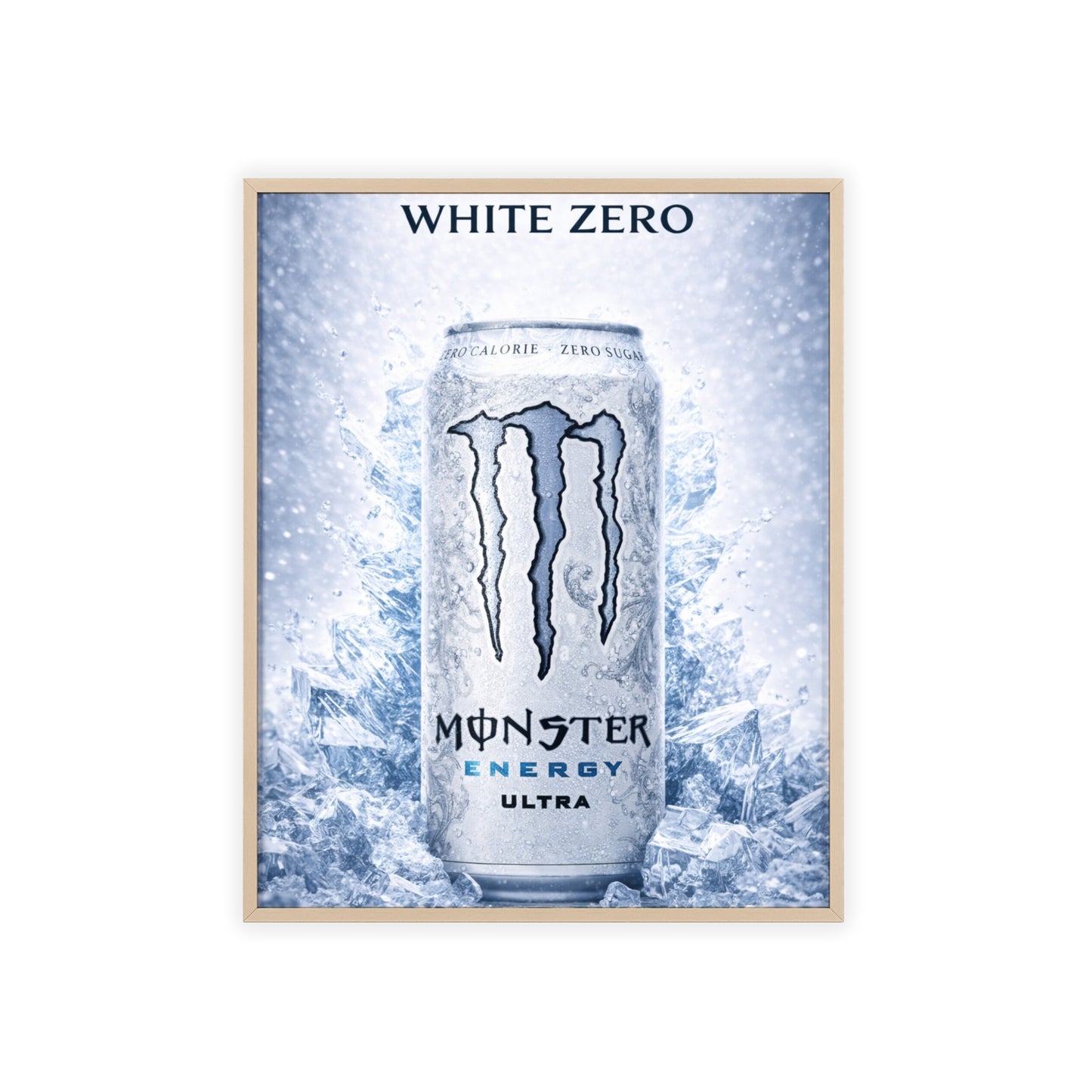 MONSTER White Energy Drink Poster Framed —  Wall Art